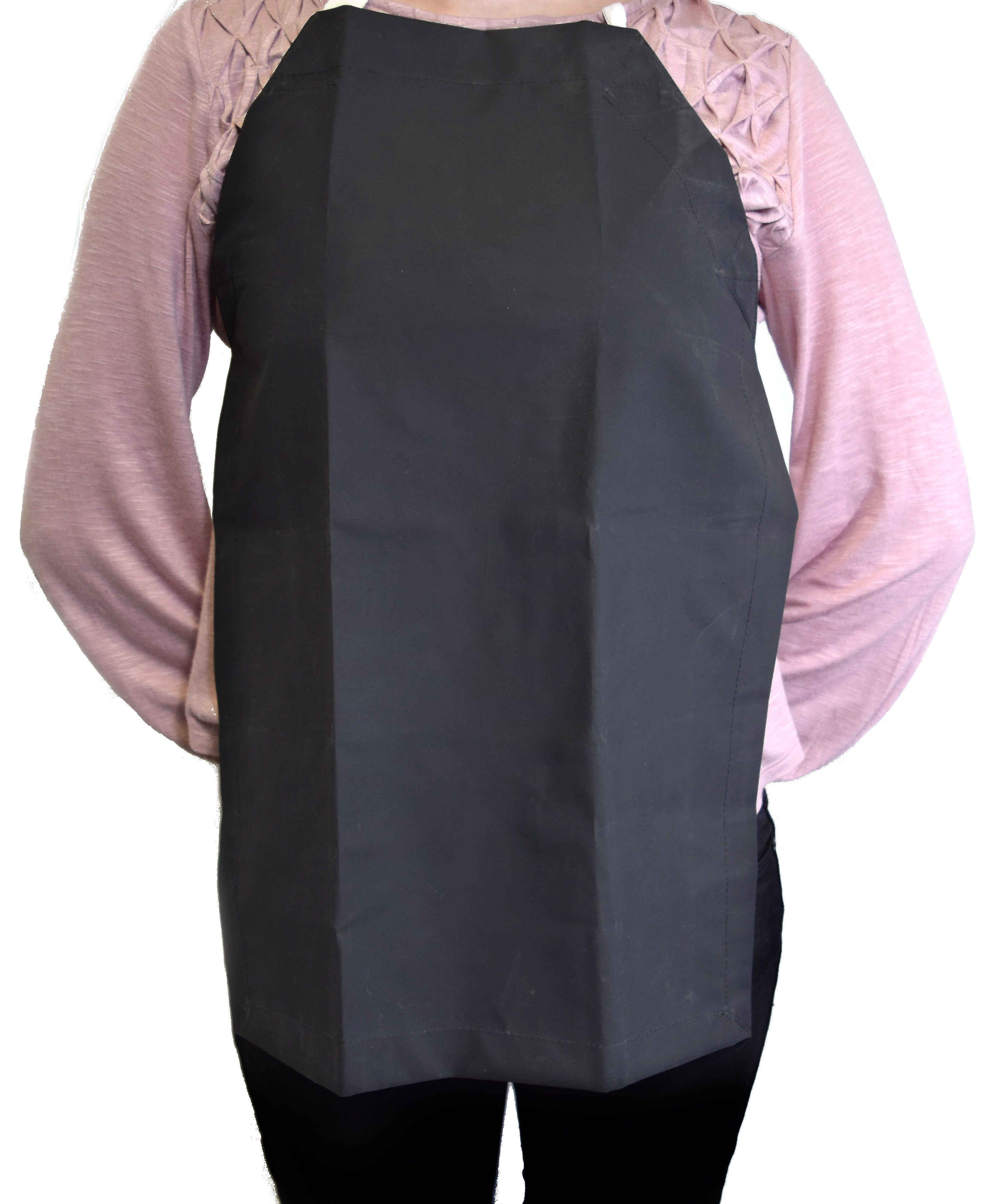Extra Small Black Rubber Vinyl Apron, 15 x 22"