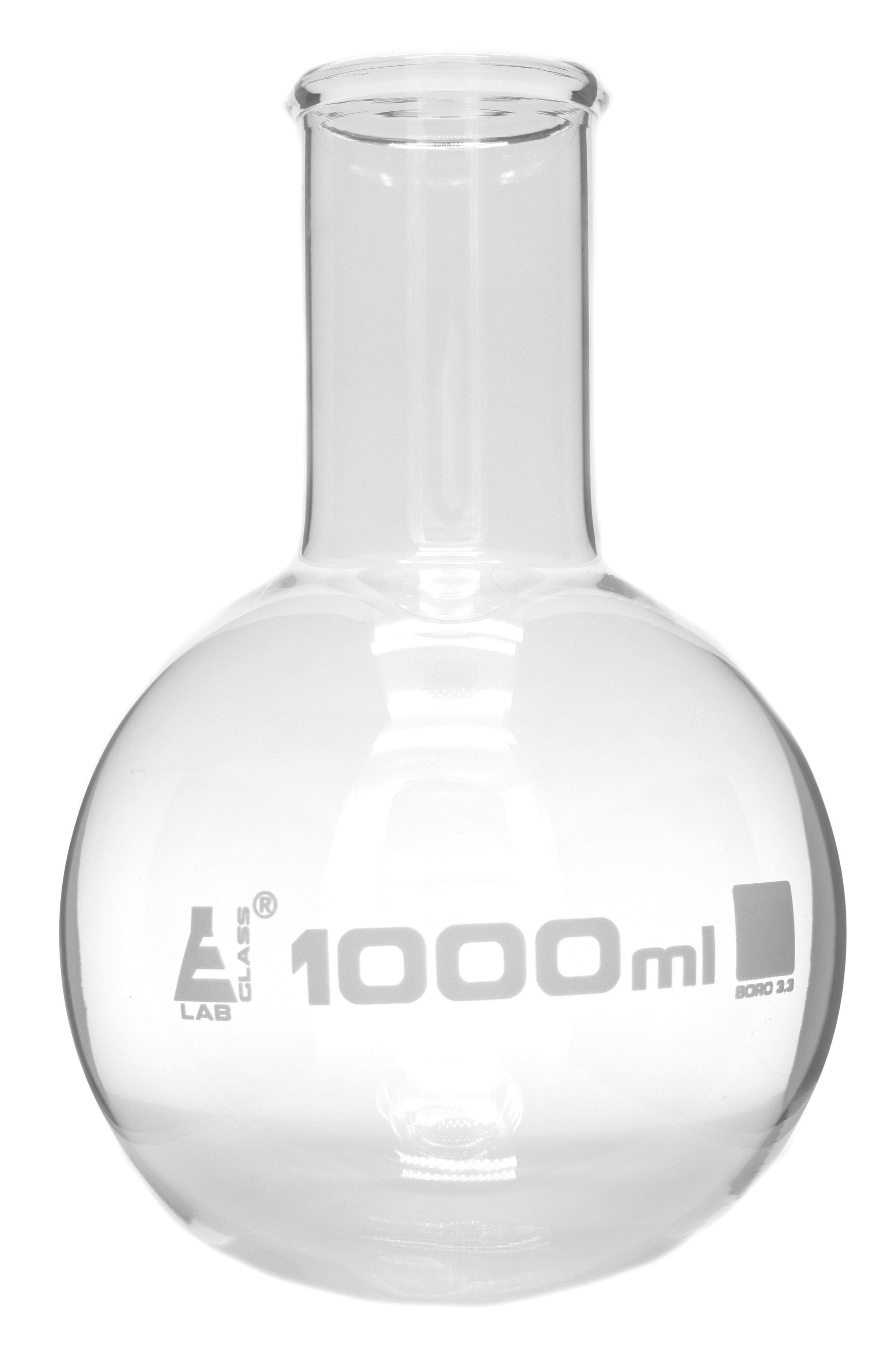 Round Bottom Wide Neck Borosilicate Glass Boiling Flask with Beaded Rim