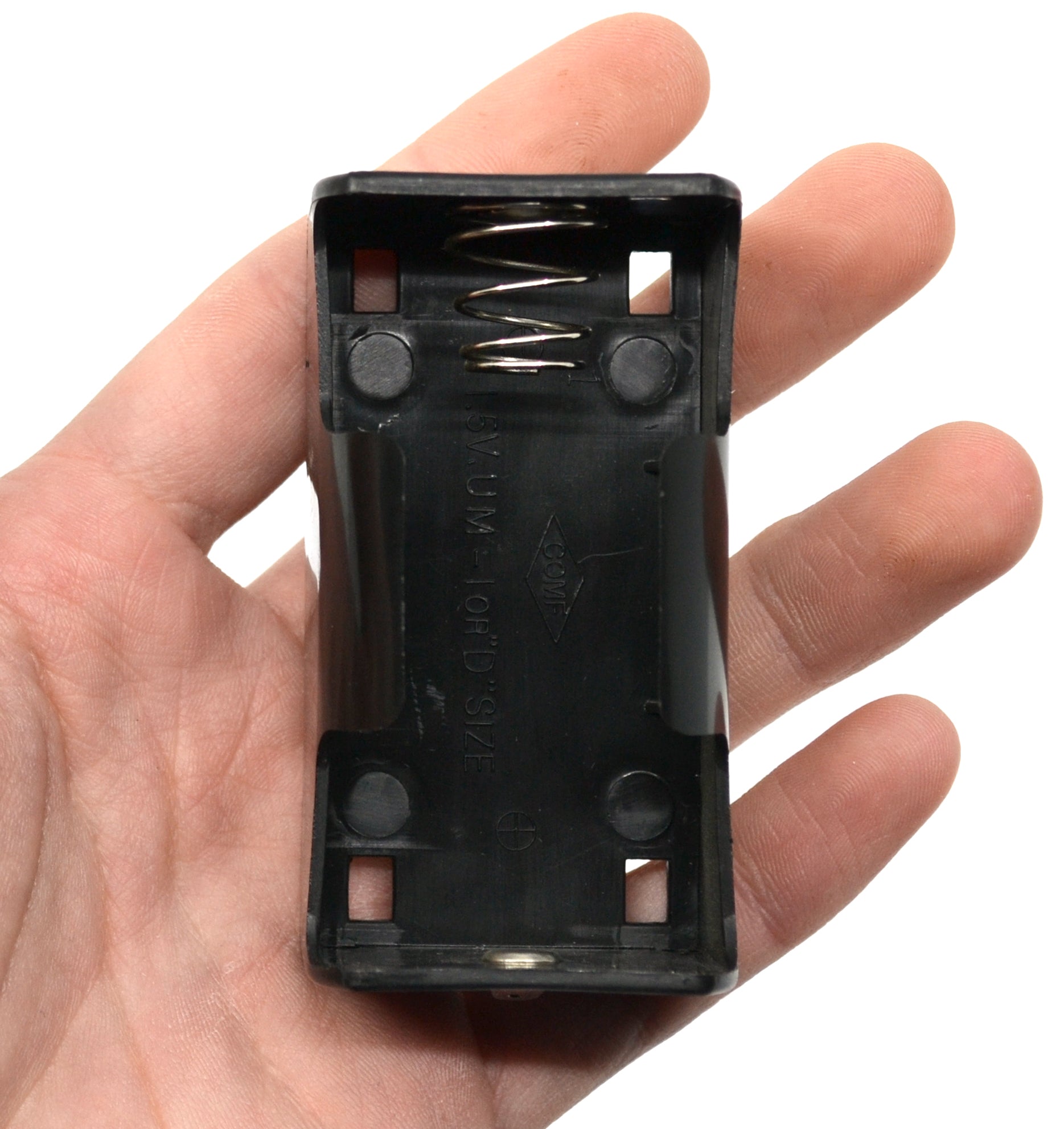 Premium Single D-Size Battery Holder with Curved Sides