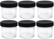 6-Pack Clear Polystyrene Jars with Foam-Lined PP Caps, 60mL