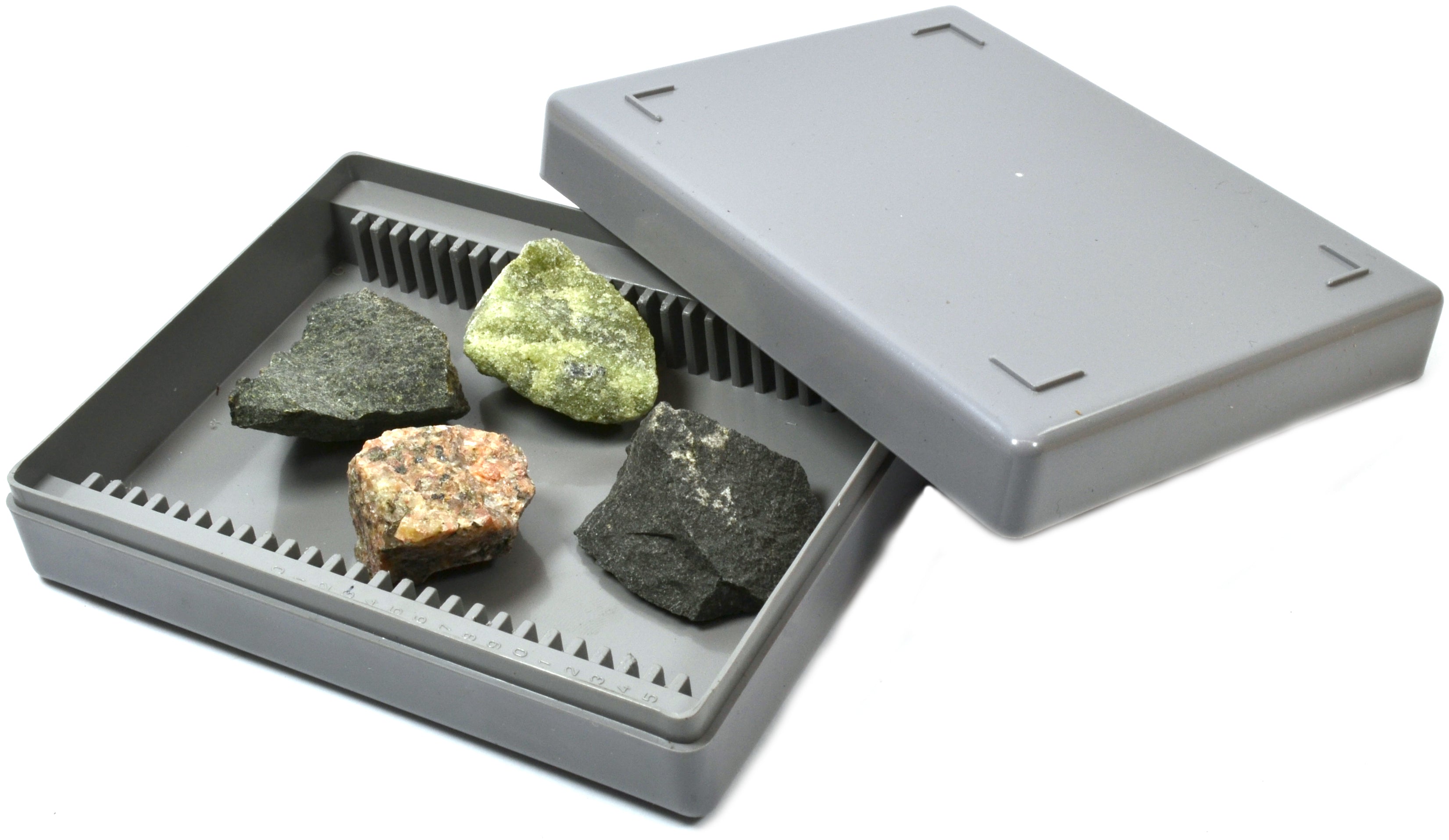 4-Piece Layers of the Earth Rock and Mineral Specimen Set with Granite and Basalt