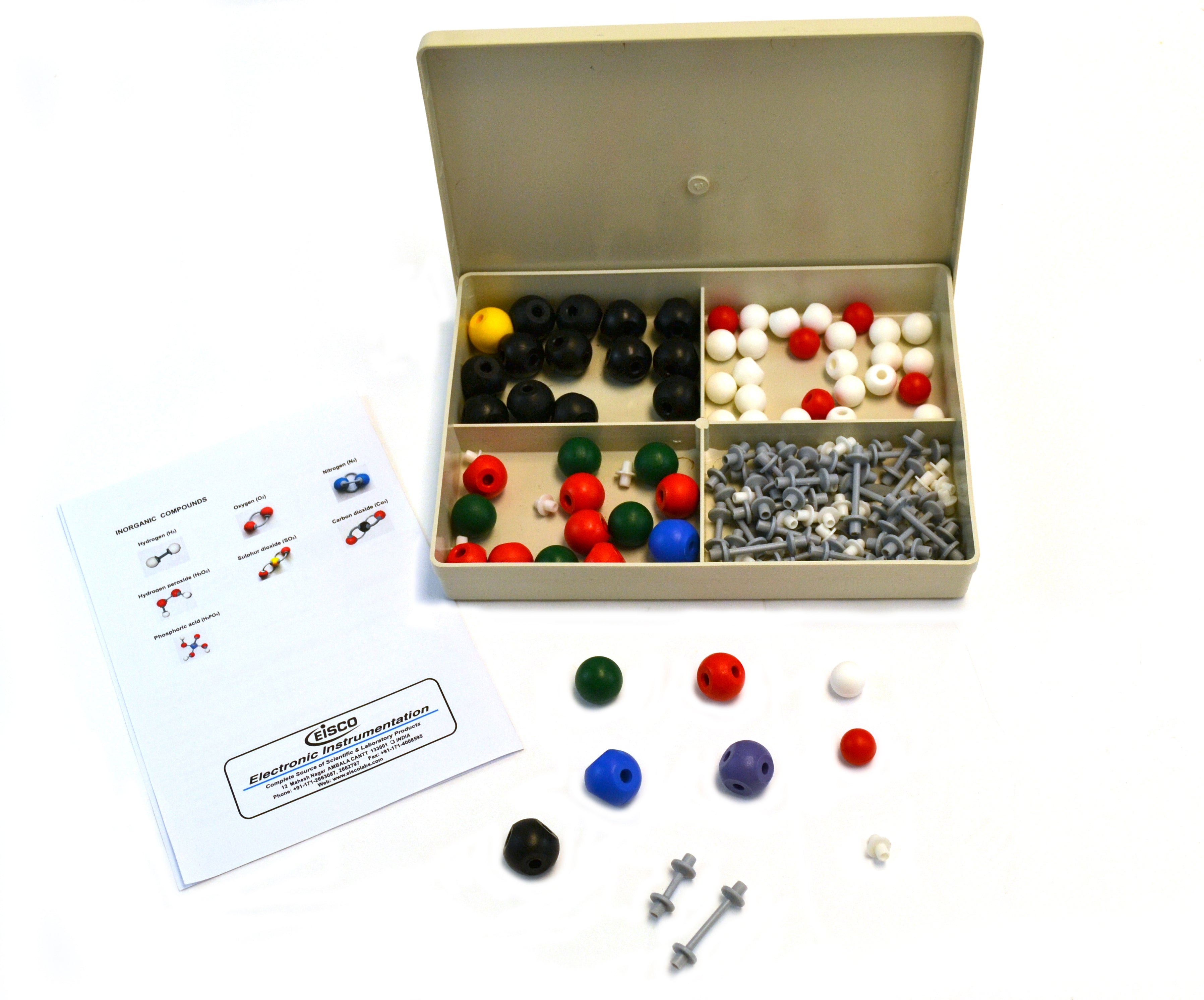 127-Piece Inorganic Molecular Model Kit with Storage Case