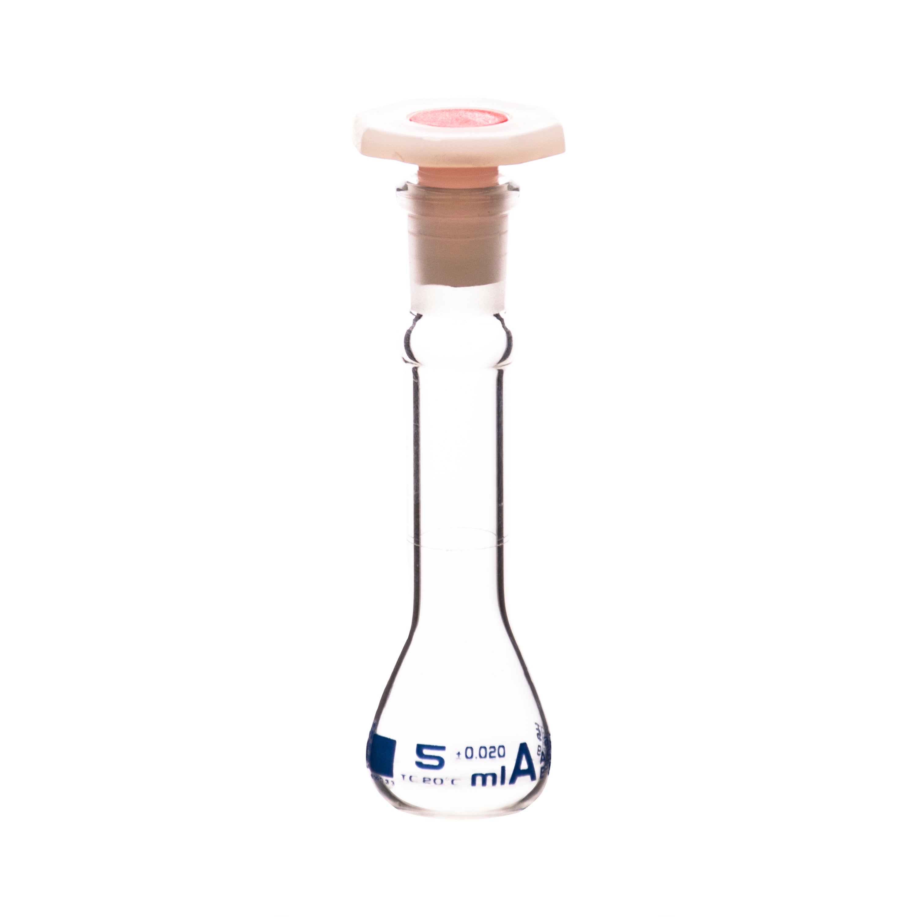ASTM E288 Class A Volumetric Flask with Polyethylene Stopper, 5mL, Borosilicate Glass