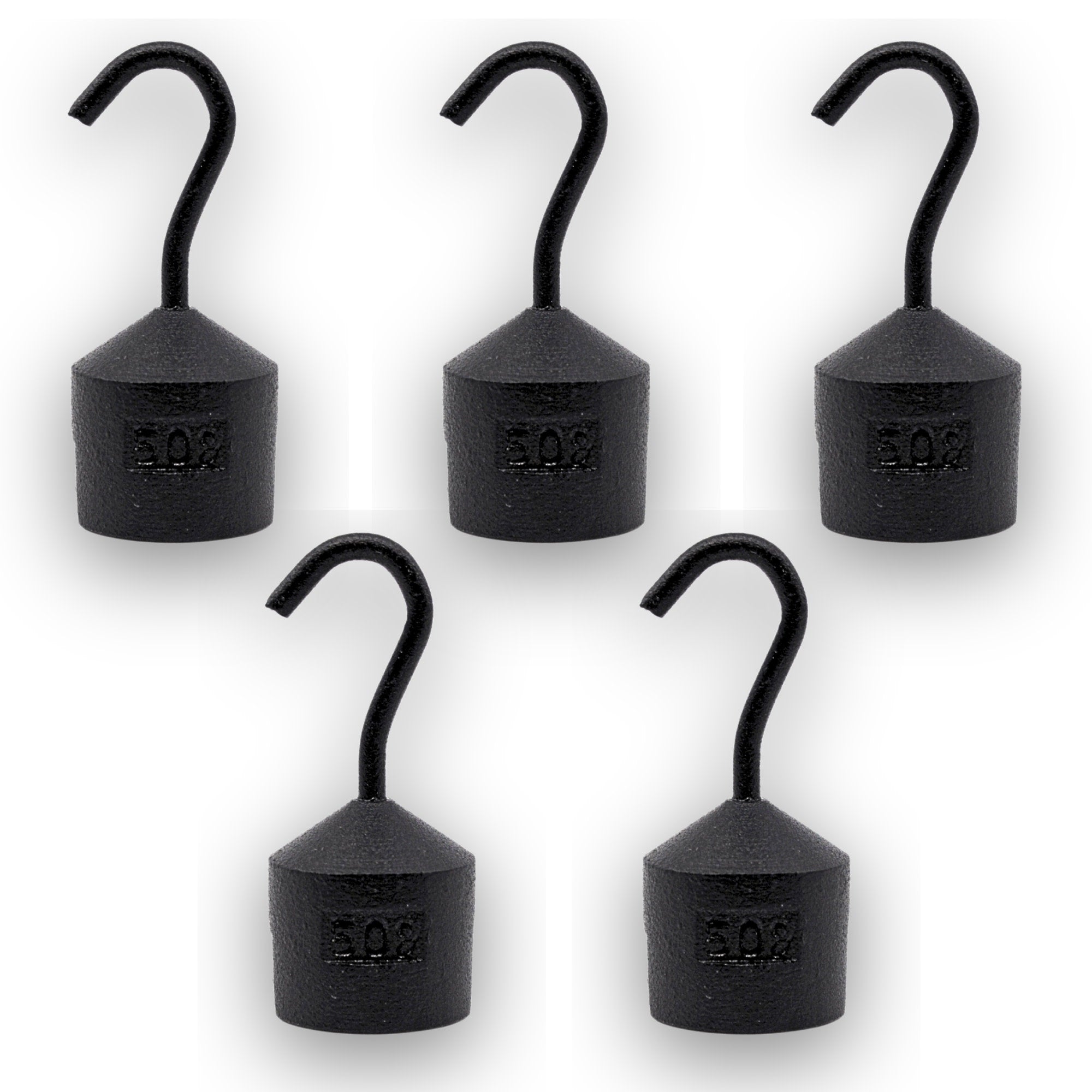 Iron Cylindrical Hooked Weight, 5-Pack