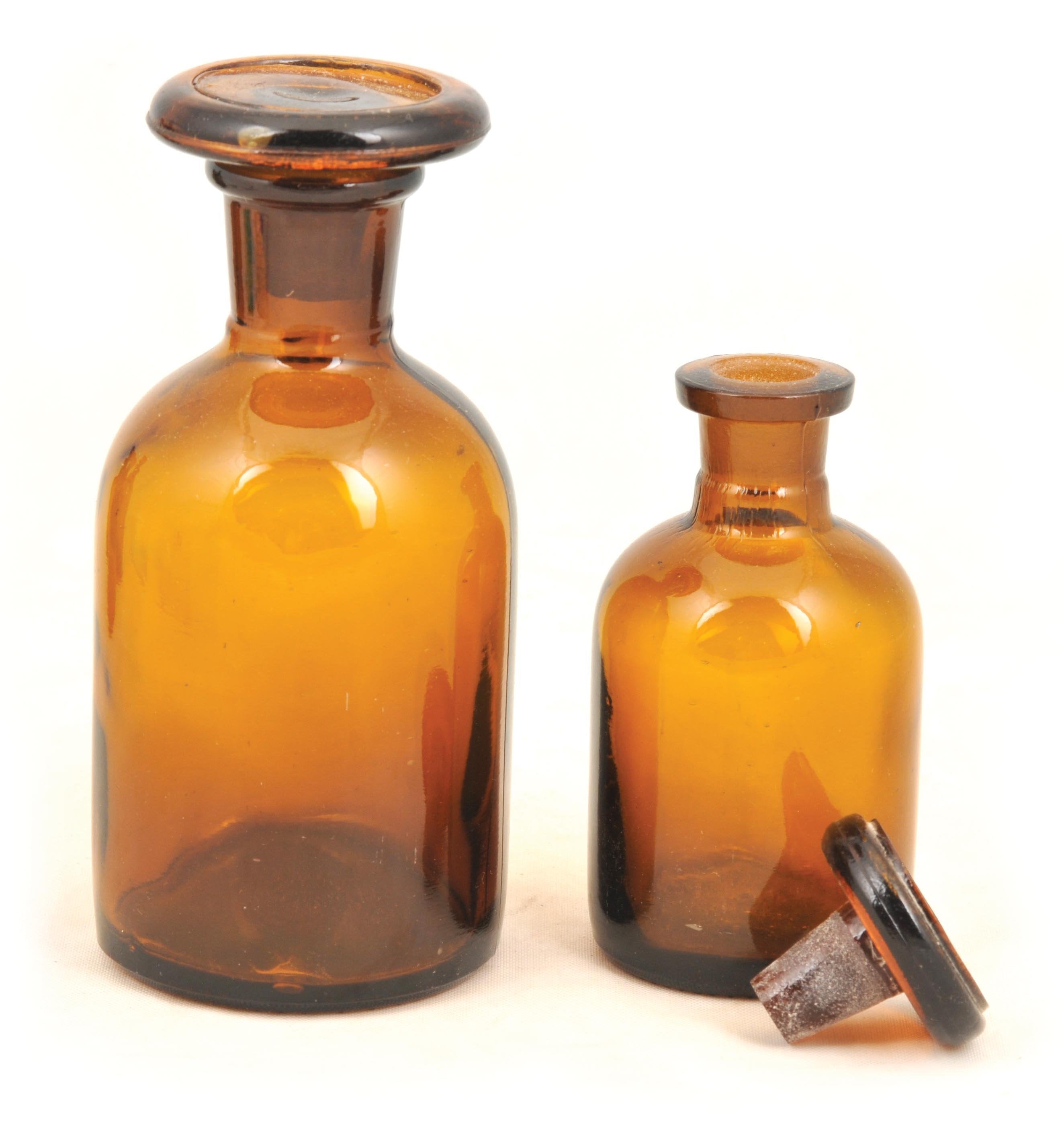 Wide Neck Amber Borosilicate Glass Reagent Bottle