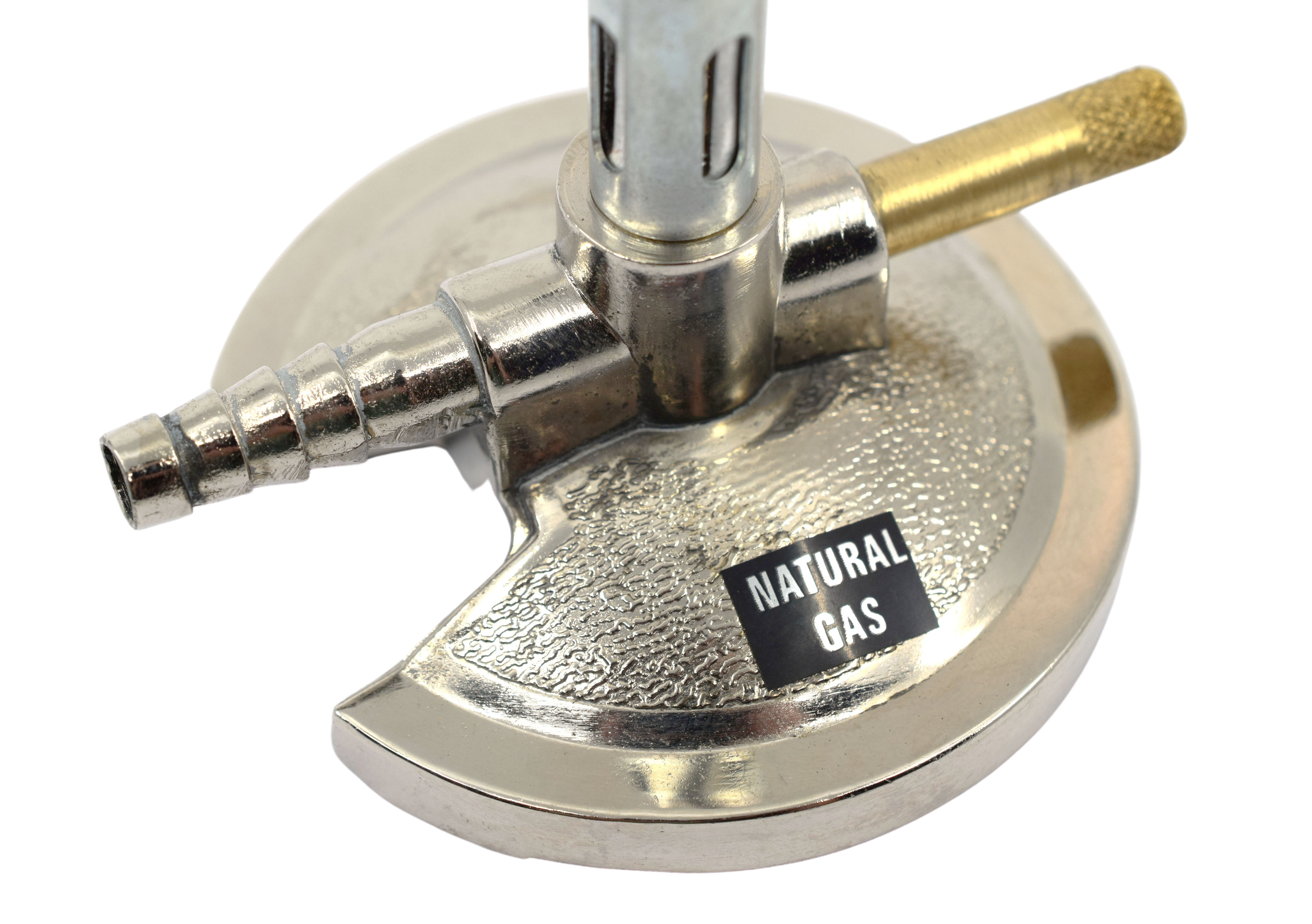 Micro Bunsen Burner with Needle Valve and Flame Stabilizer, Natural Gas