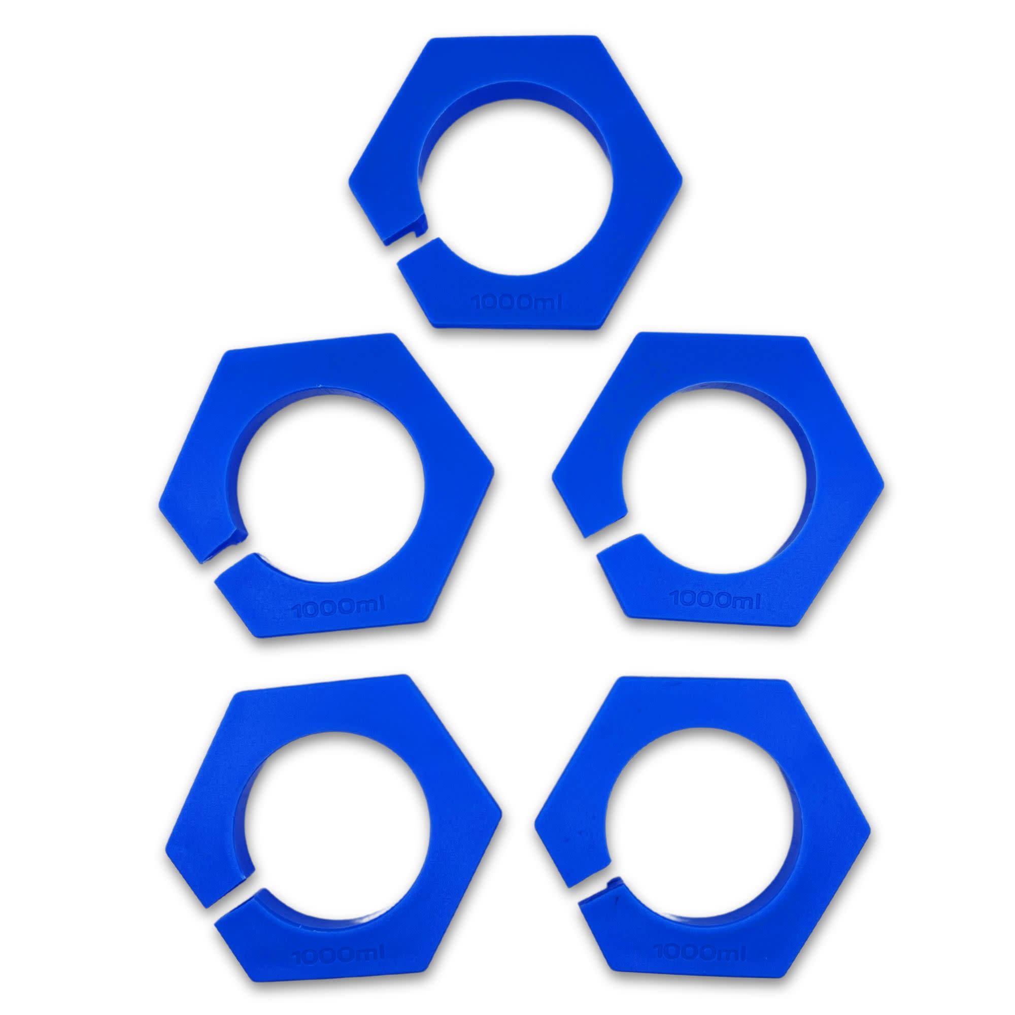 5-Pack Hexagonal ABS Graduated Cylinder Protectors, 1000mL