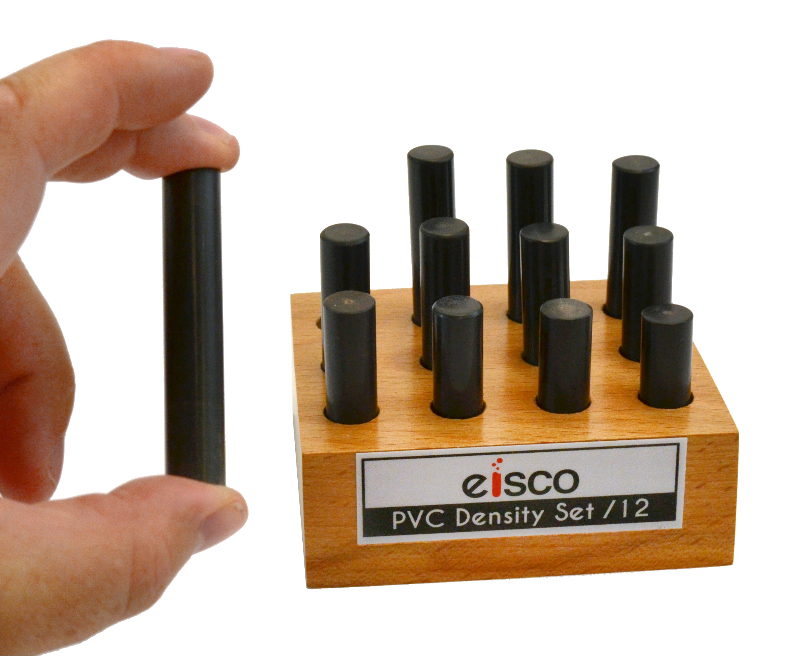 12-Piece PVC Density Cylindrical Bars Set with Wooden Storage
