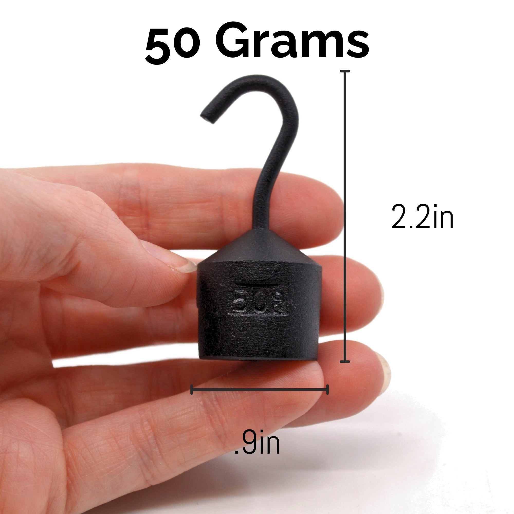 50g Iron Cylindrical Hooked Weight