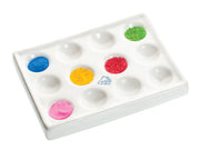 12-Well Glazed Porcelain Spot Plate, 4.5 x 3.75 inch