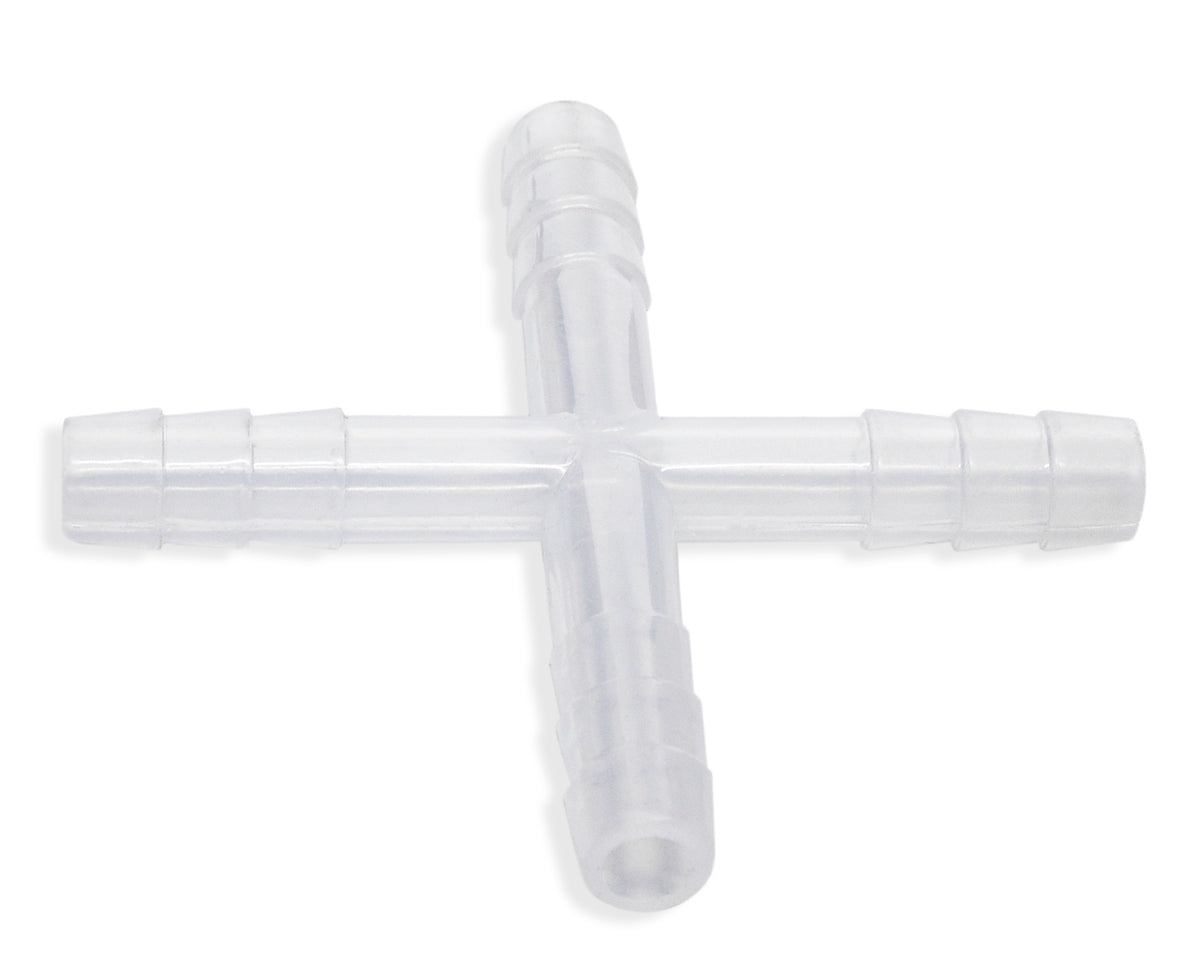 Polypropylene Connector 4-Way Polypropylene Tubing Connector, Cross-Shaped – The Lab Stockroom