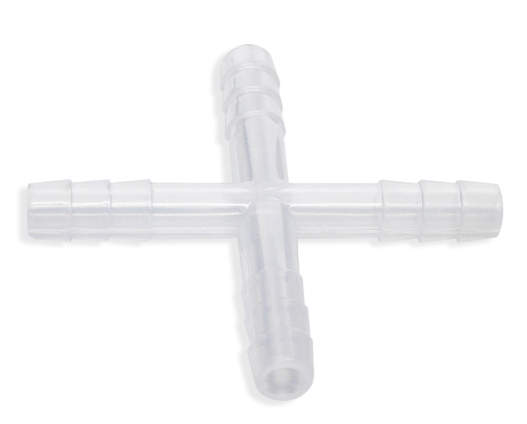 4-Way Polypropylene Tubing Connector, Cross-Shaped