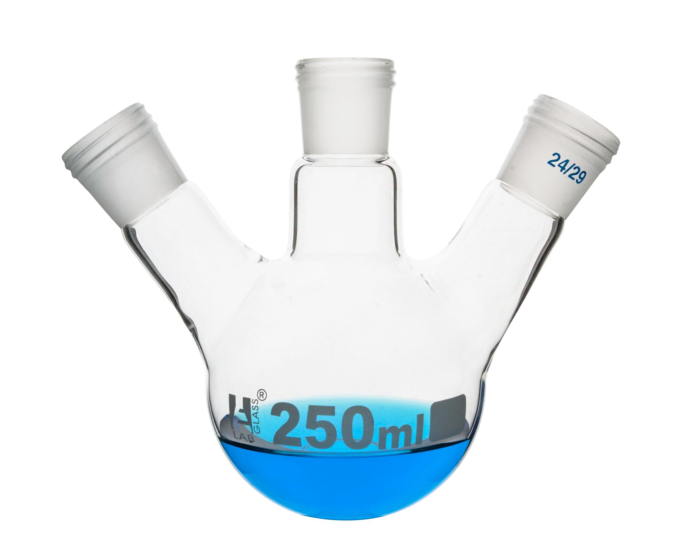 Round Bottom Three-Neck Borosilicate Glass Distillation Flask with Threaded Joints