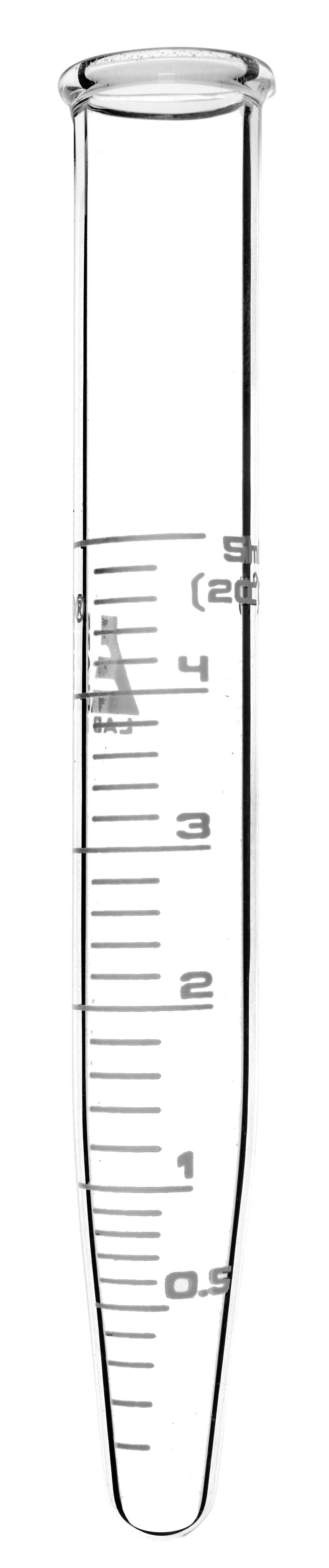 Graduated Conical Borosilicate Glass Centrifuge Tube with White Graduations