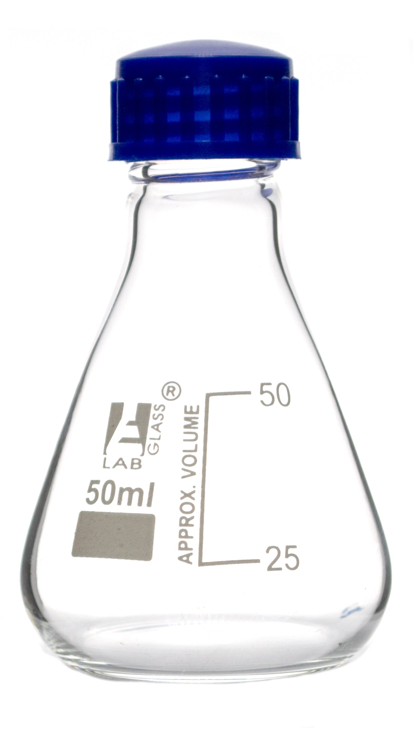 Conical Borosilicate Glass Erlenmeyer Flask with Screw Cap