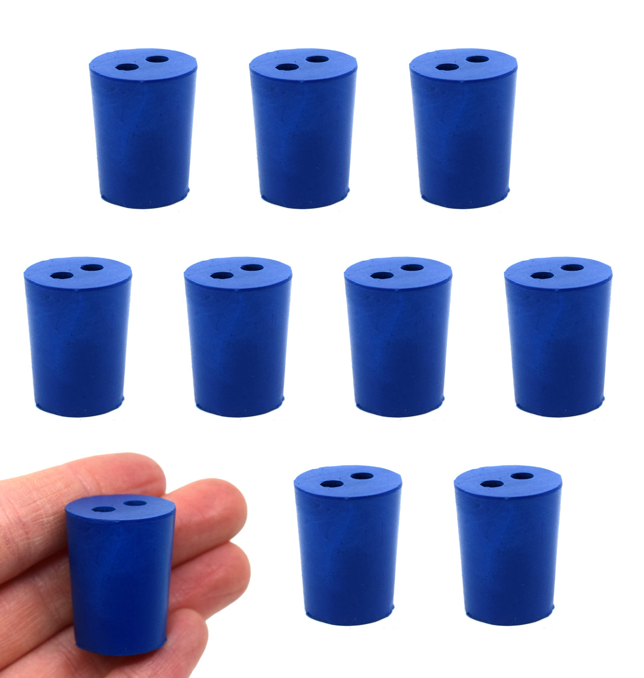 Neoprene Stopper with 2 Holes, 10-Pack