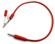12" Connecting Lead with Alligator Clip and 4mm Plug, Red