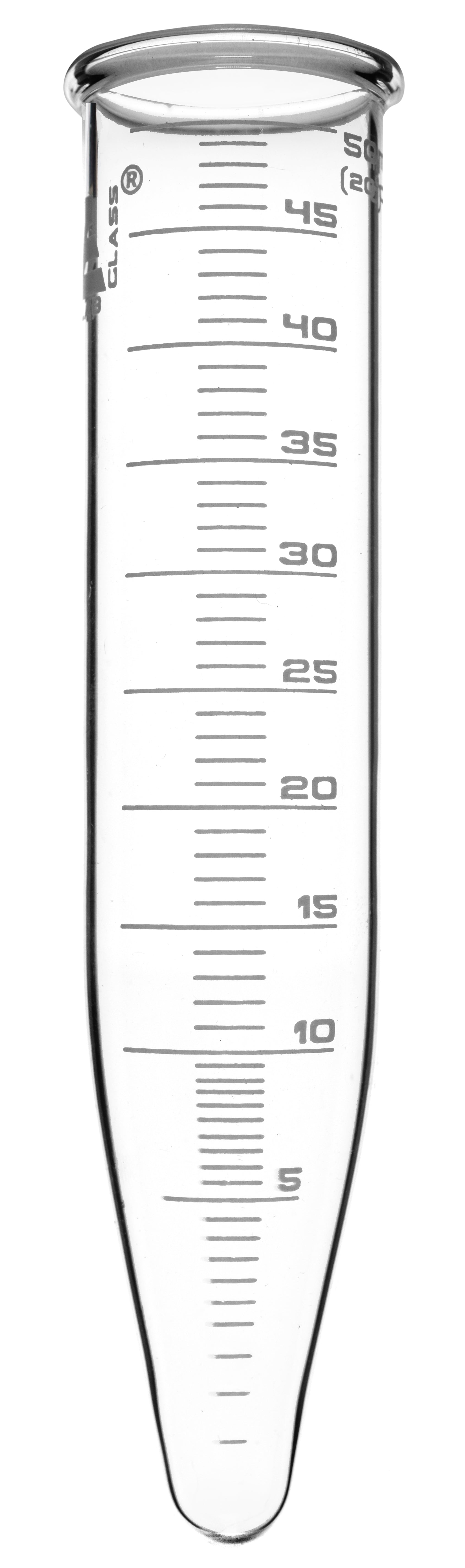 Graduated Conical Borosilicate Glass Centrifuge Tube with White Graduations