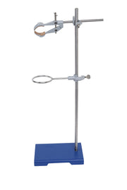 Upgraded 4-Piece Rectangular Retort Stand Set with 2-Piece Rod and 4-Prong Cork-Lined Clamp