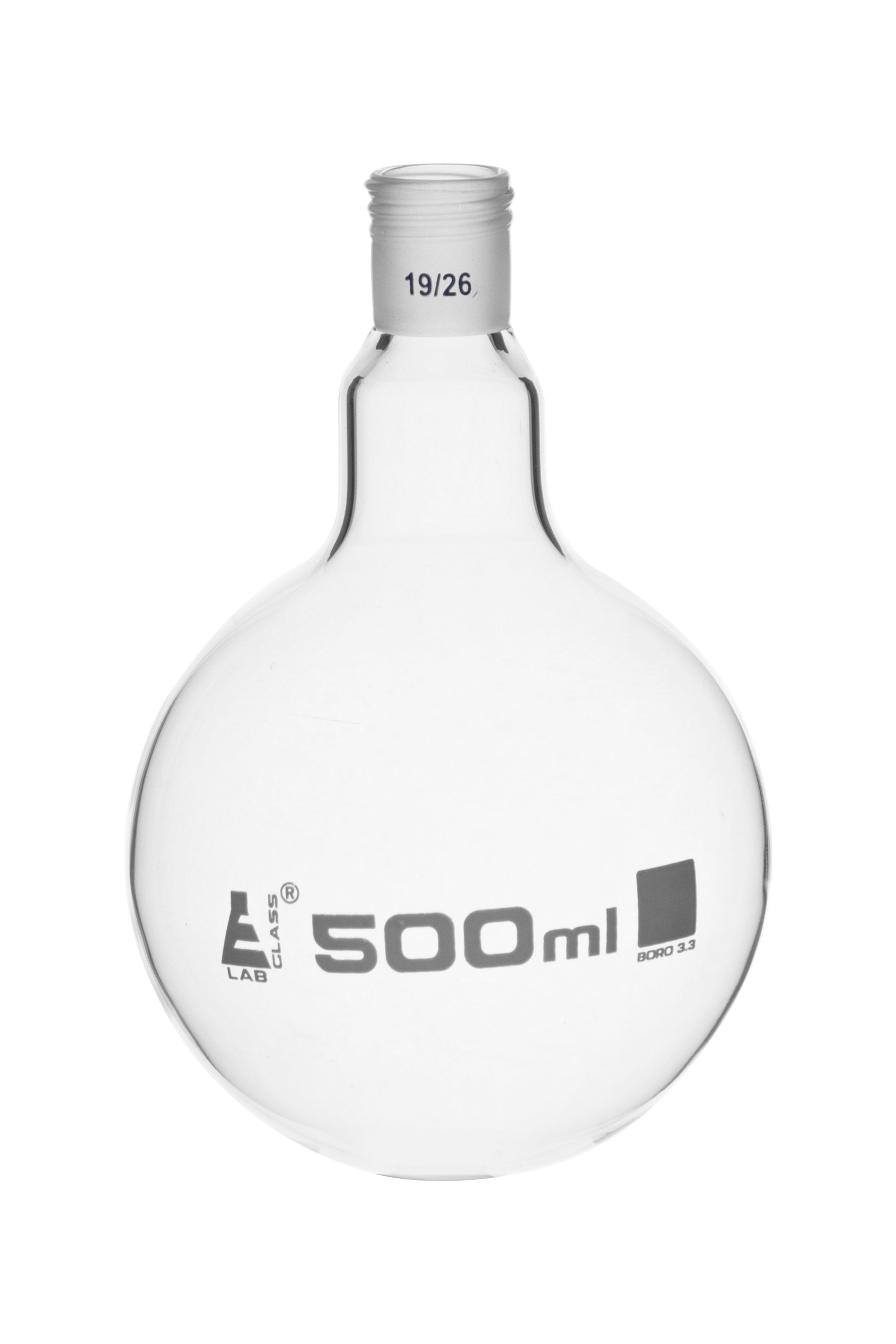 Round Bottom Borosilicate Glass Boiling Flask with Threaded Joint