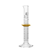 Class A Borosilicate Glass Graduated Cylinder with Protective Collar, White Graduations