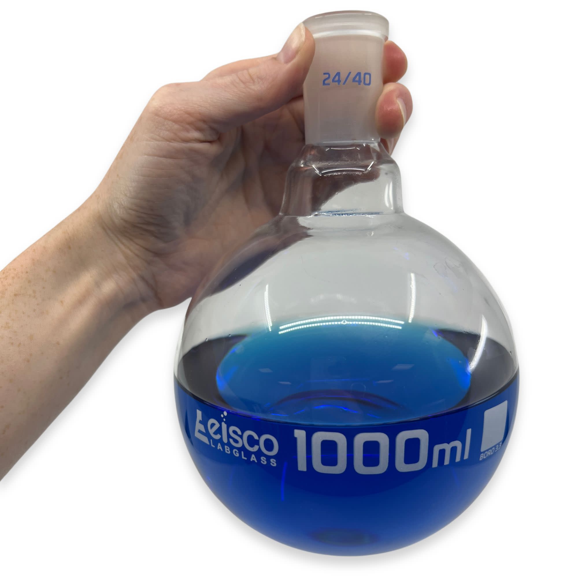 Flat Bottom Boiling Flask with 24/40 Ground Joint, 1000mL, Borosilicate Glass