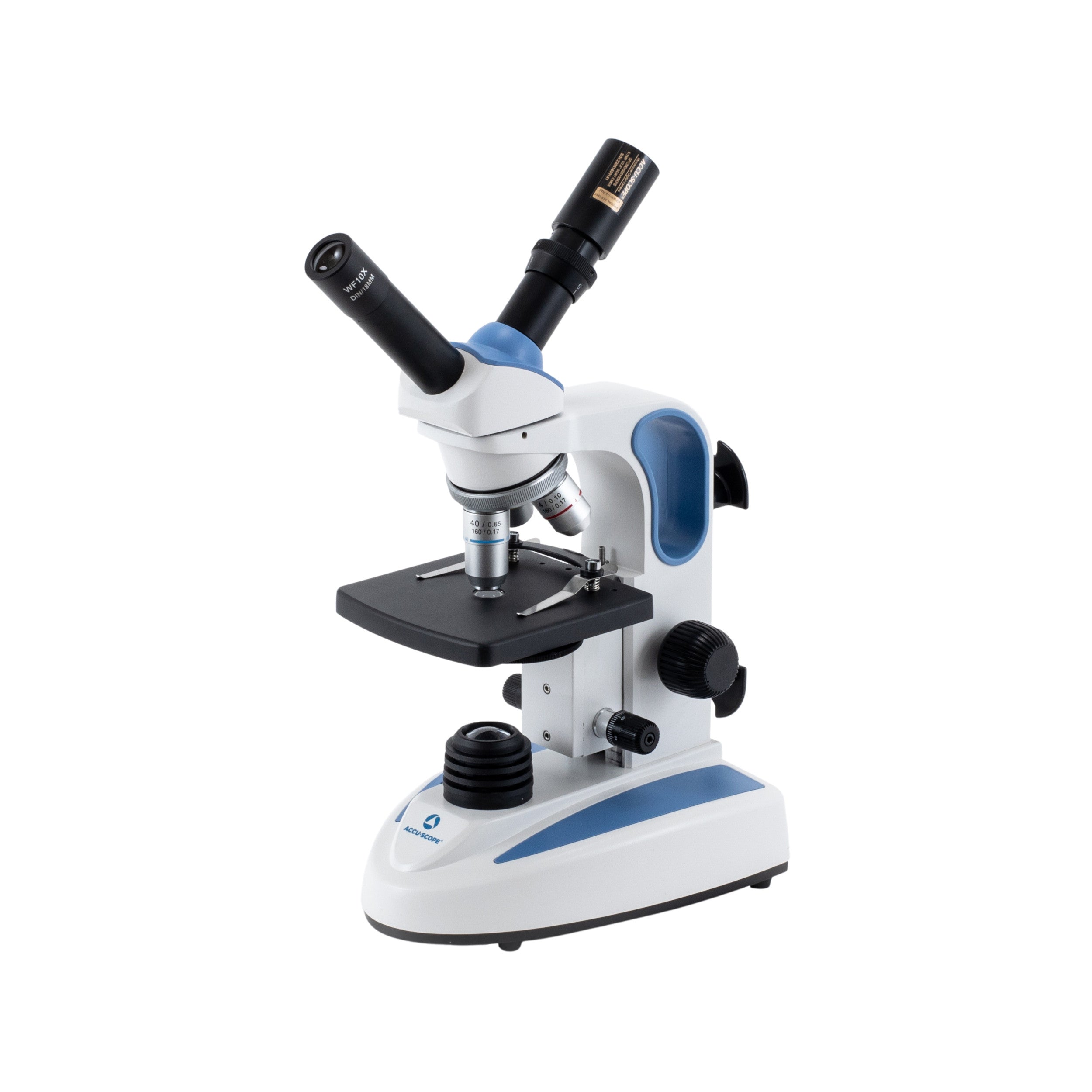 Accu-Scope Inclined Teaching Microscope with EP Eyepiece Camera, EXM-150-T-EP, 40-400X