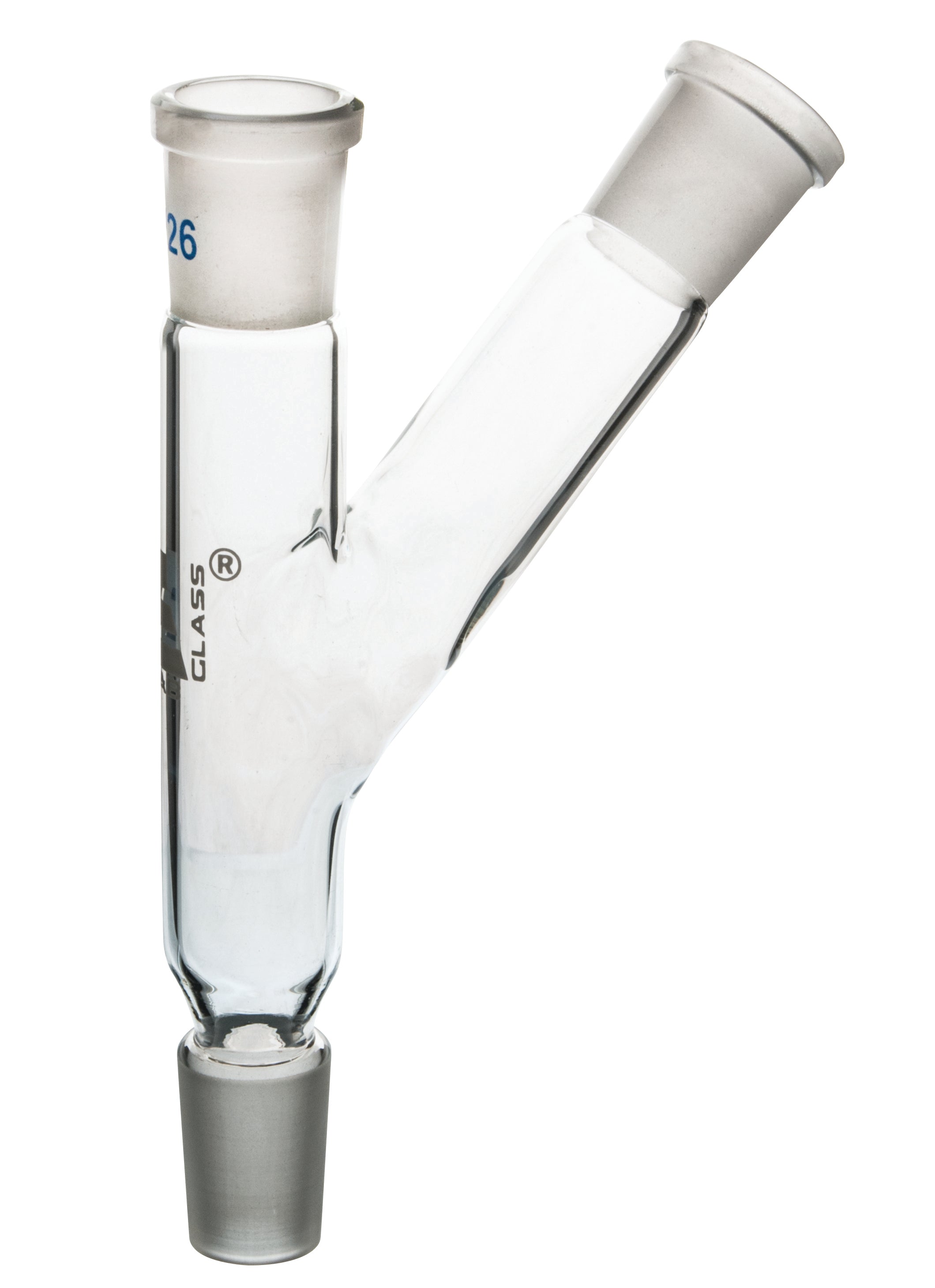 Two Necks Multiple Adapter, 19/26 Socket and 19/26 Cone, Borosilicate Glass