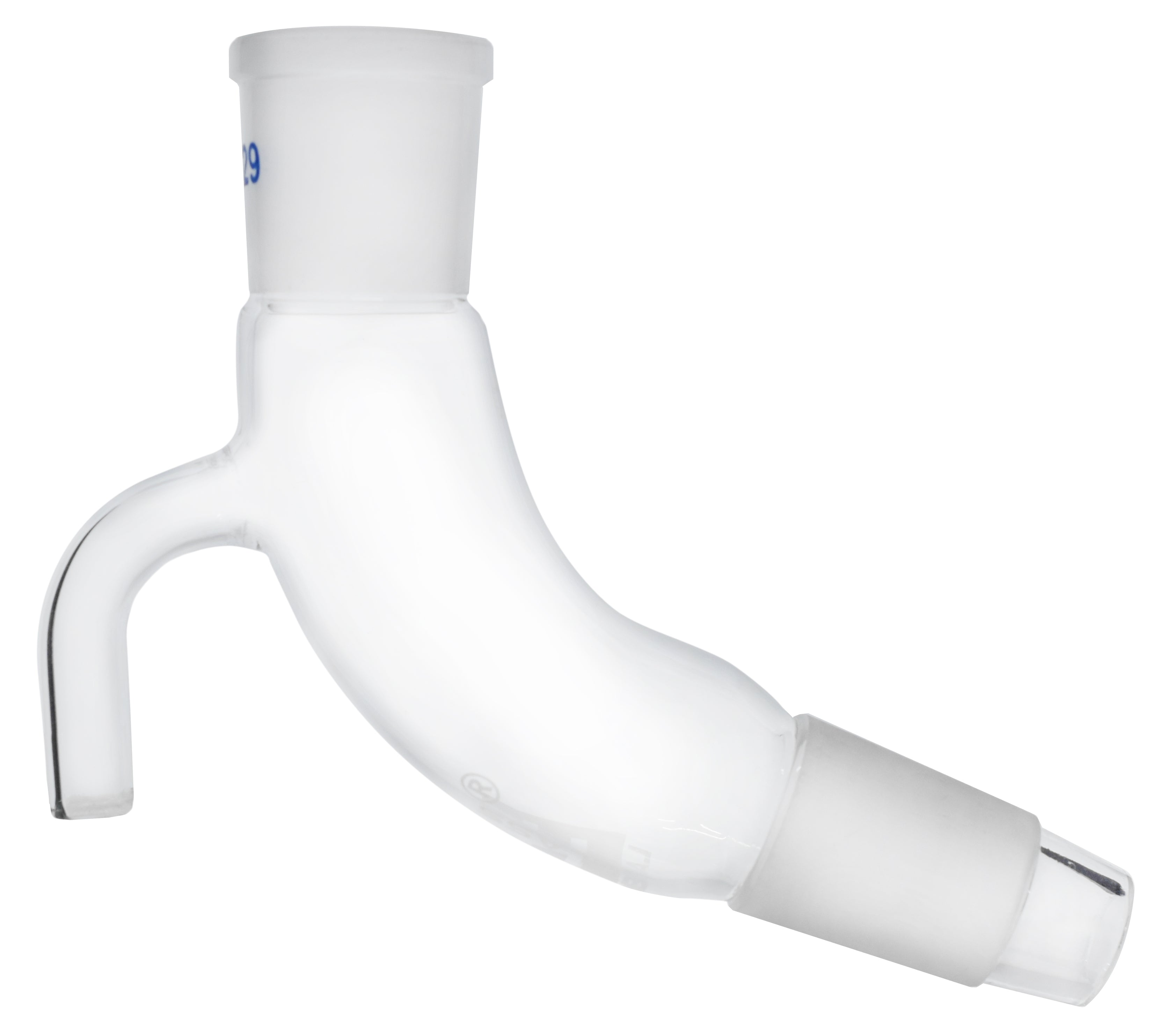 Bend Receiver Adapter with Vent, 24/29 Socket and 24/29 Cone, Borosilicate Glass