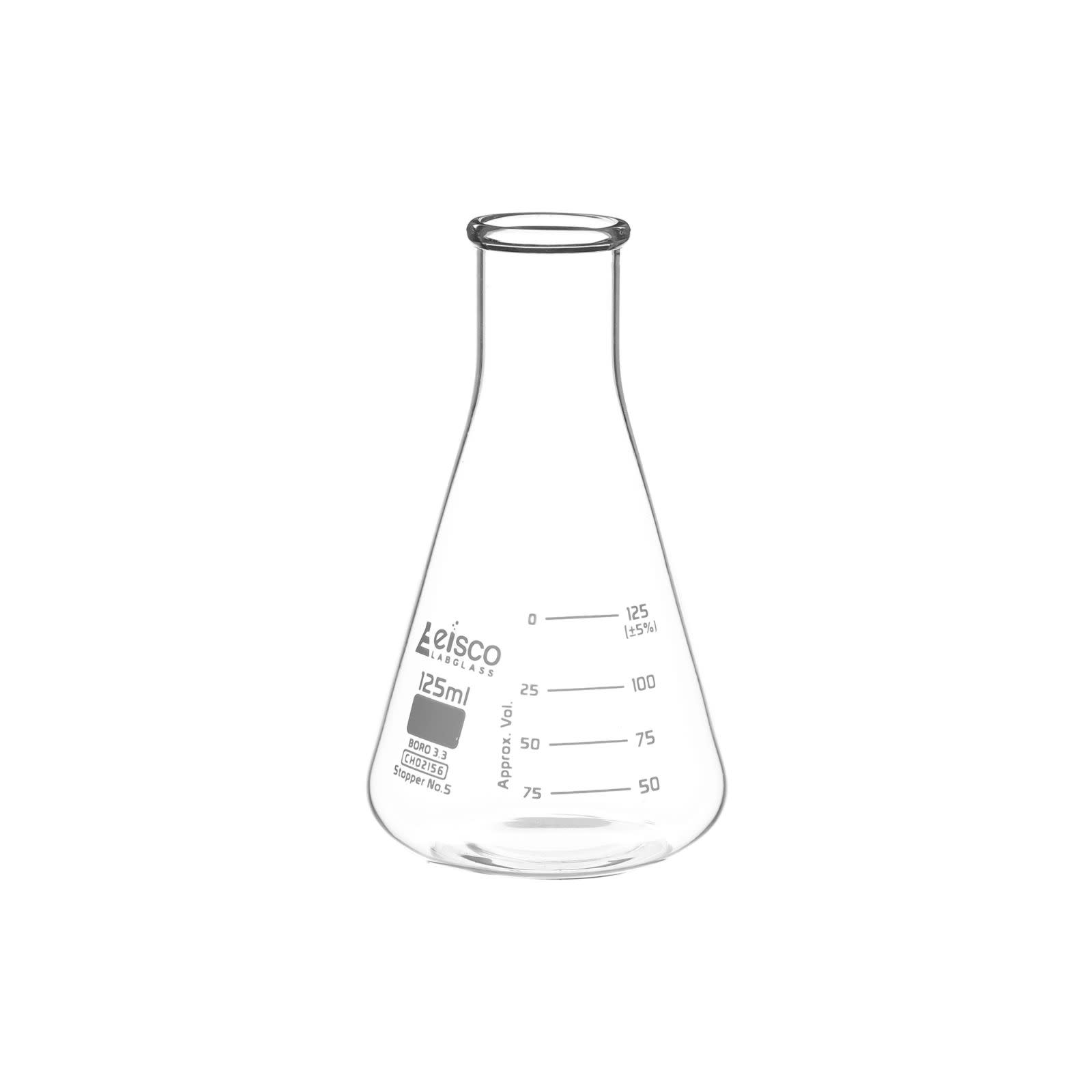 ASTM Narrow Neck Borosilicate Glass Erlenmeyer Flask with Dual Scale