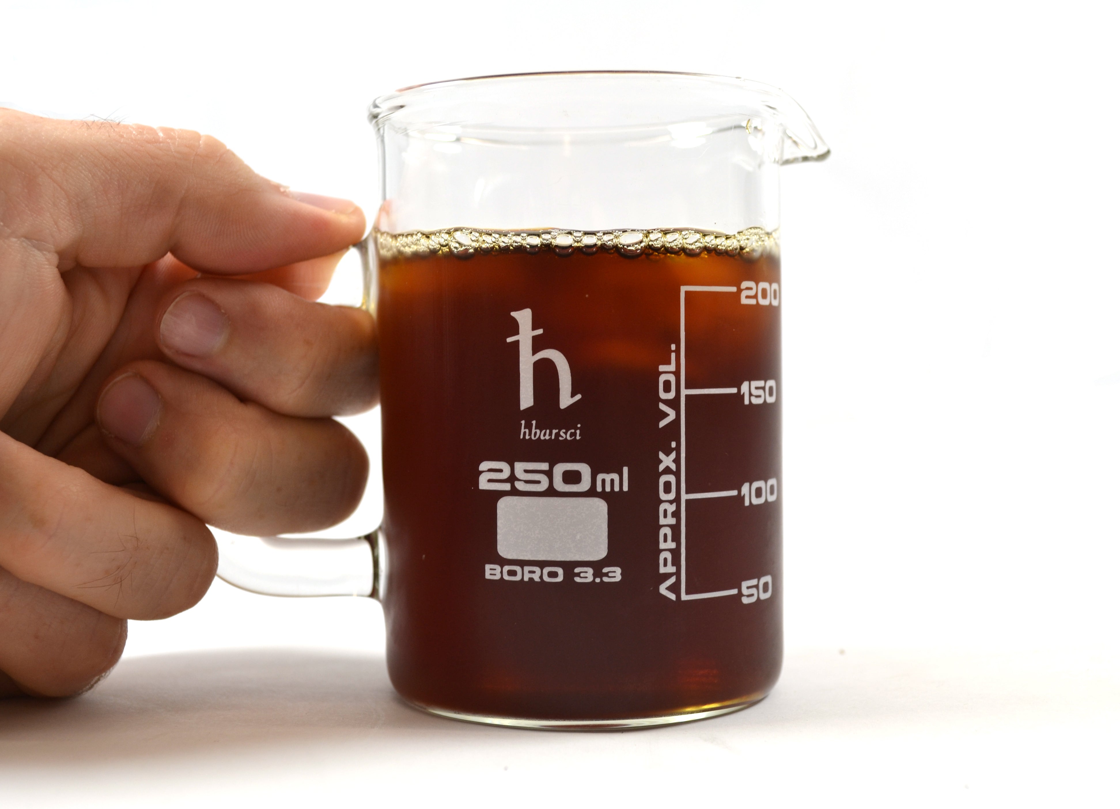 Premium Hand-Crafted Borosilicate Glass Beaker Mug, 250mL