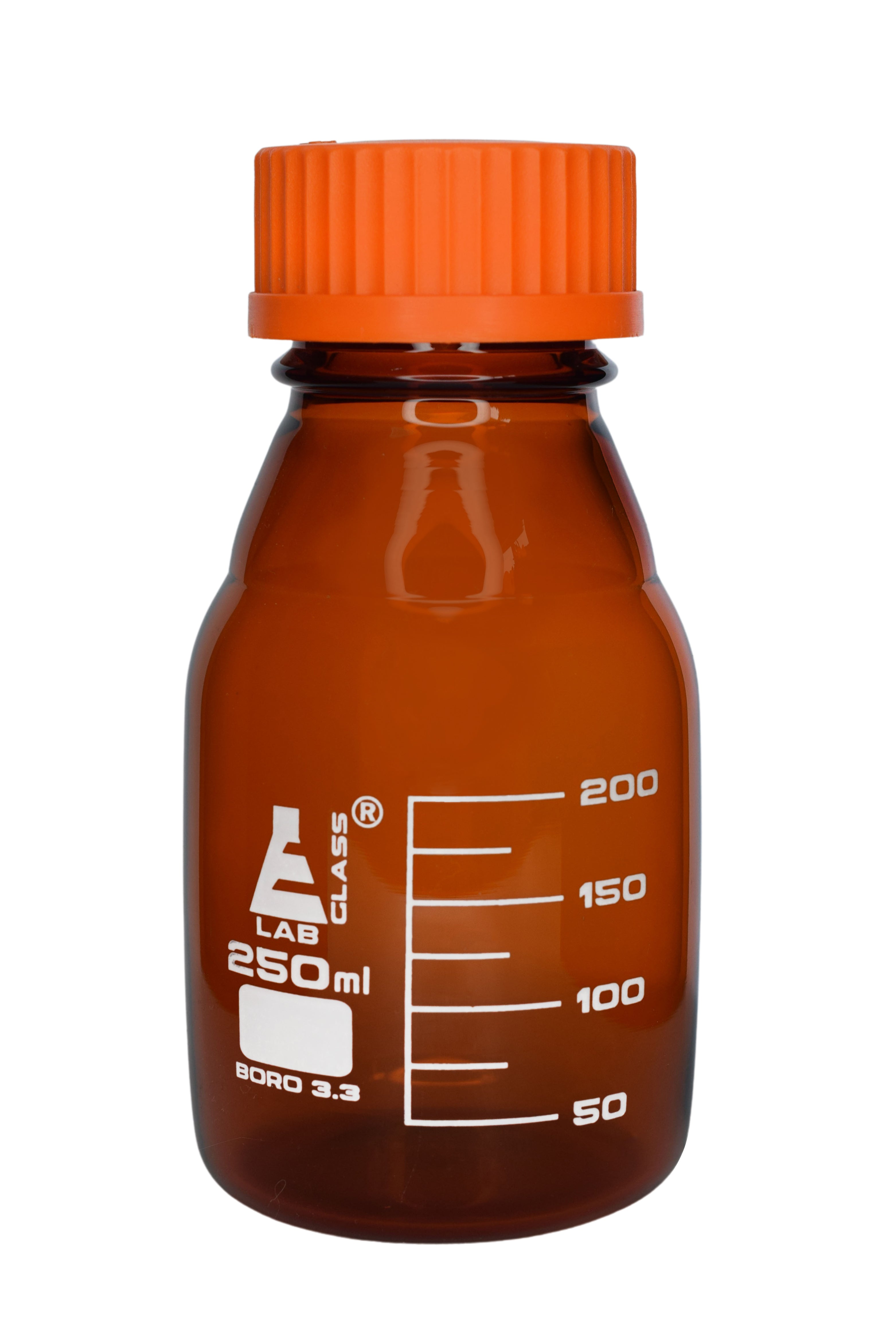Amber Borosilicate Glass Reagent Bottle with Screw Cap