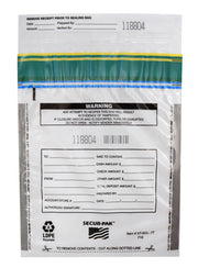 Premium Tamper-Evident Self-Sealing Security Bags, 7 x 10", 100-Pack