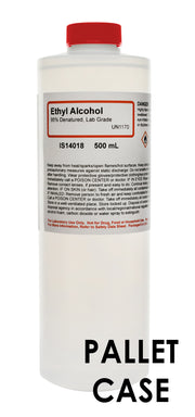 1092-Bottle Pallet of Laboratory Grade 95% Denatured Ethyl Alcohol, 500mL