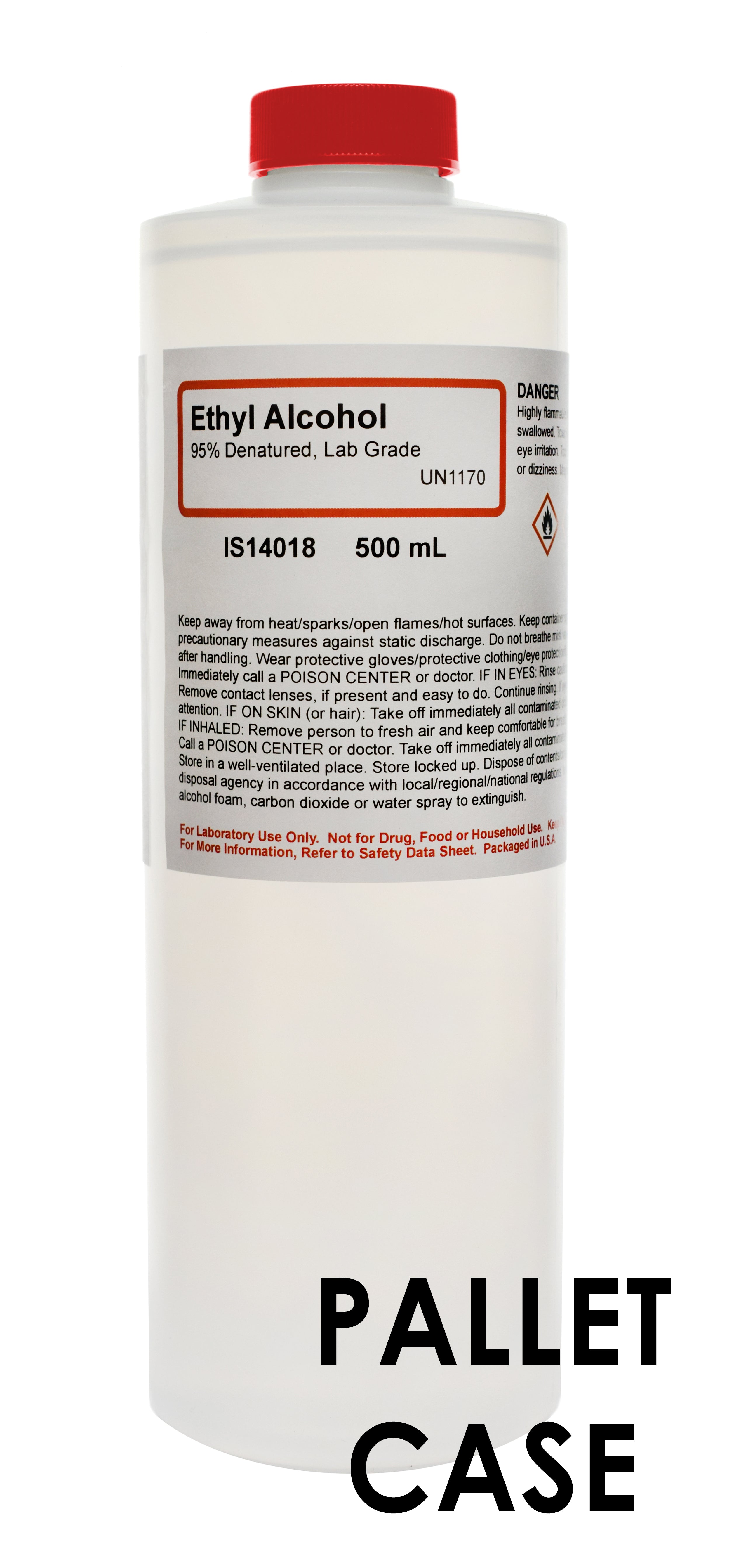 1092-Bottle Pallet of Laboratory Grade 95% Denatured Ethyl Alcohol, 500mL