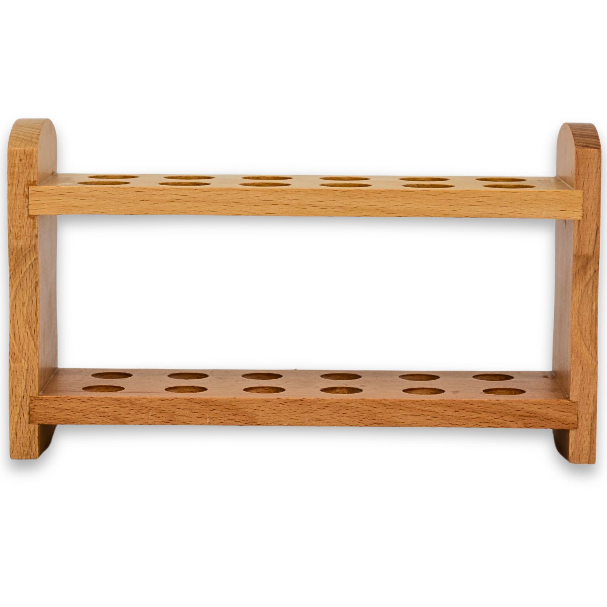 Hardwood Test Tube Rack with 12 Holes, 18mm Diameter, Dovetail Joints