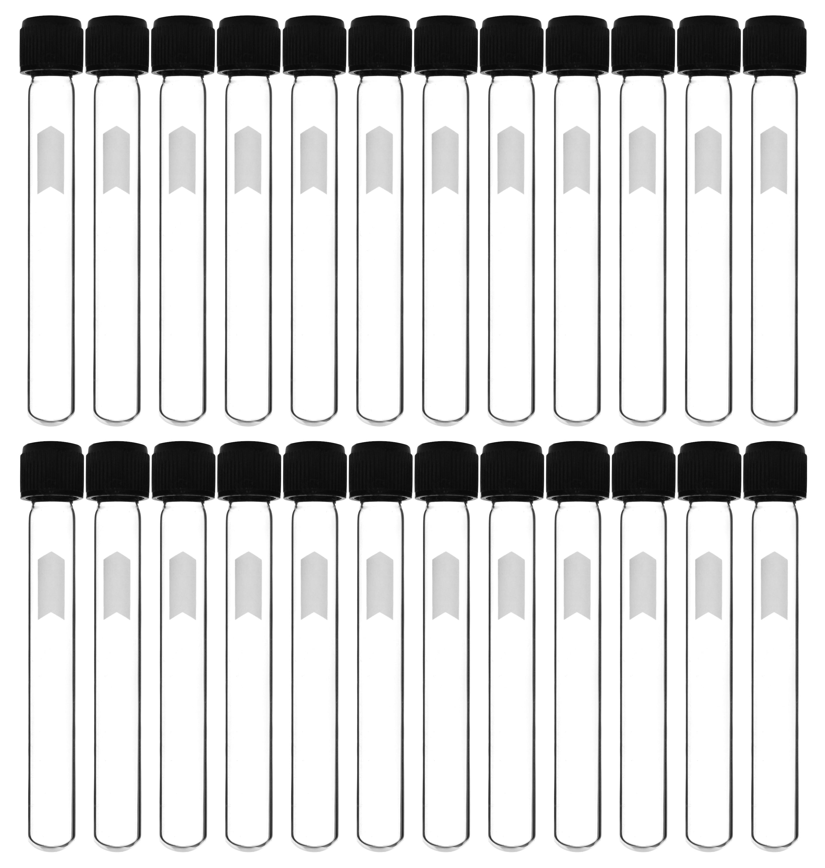Round Bottom Borosilicate Glass Test Tube with Bakelite Screw Cap, 5mL, 3.9"