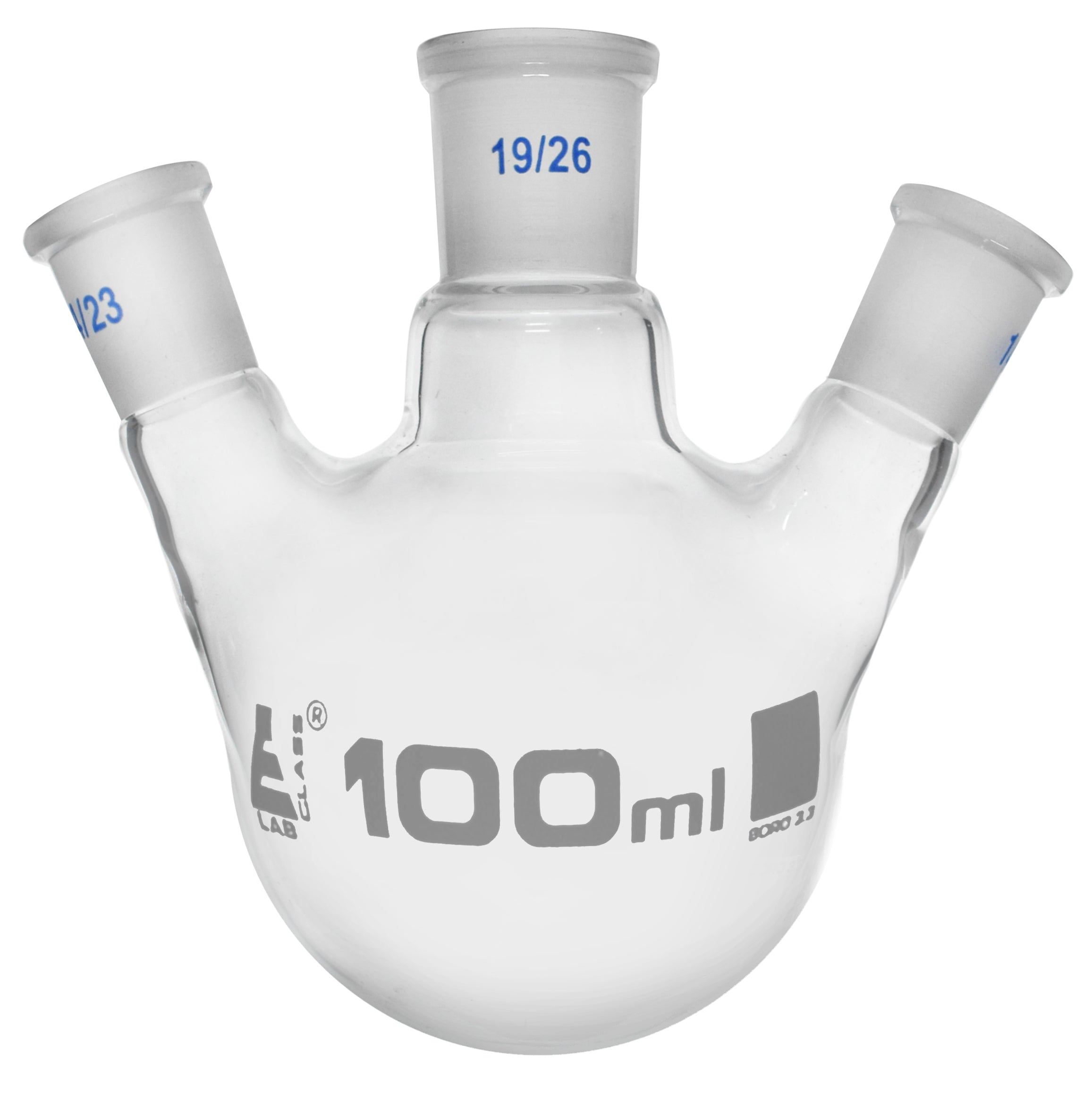 Round Bottom Three-Angled-Neck Borosilicate Glass Distillation Flask
