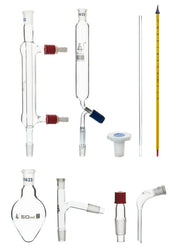 9-Piece Organic Chemistry Glassware Kit 27BU/M, 14/23 Joint, Borosilicate Glass