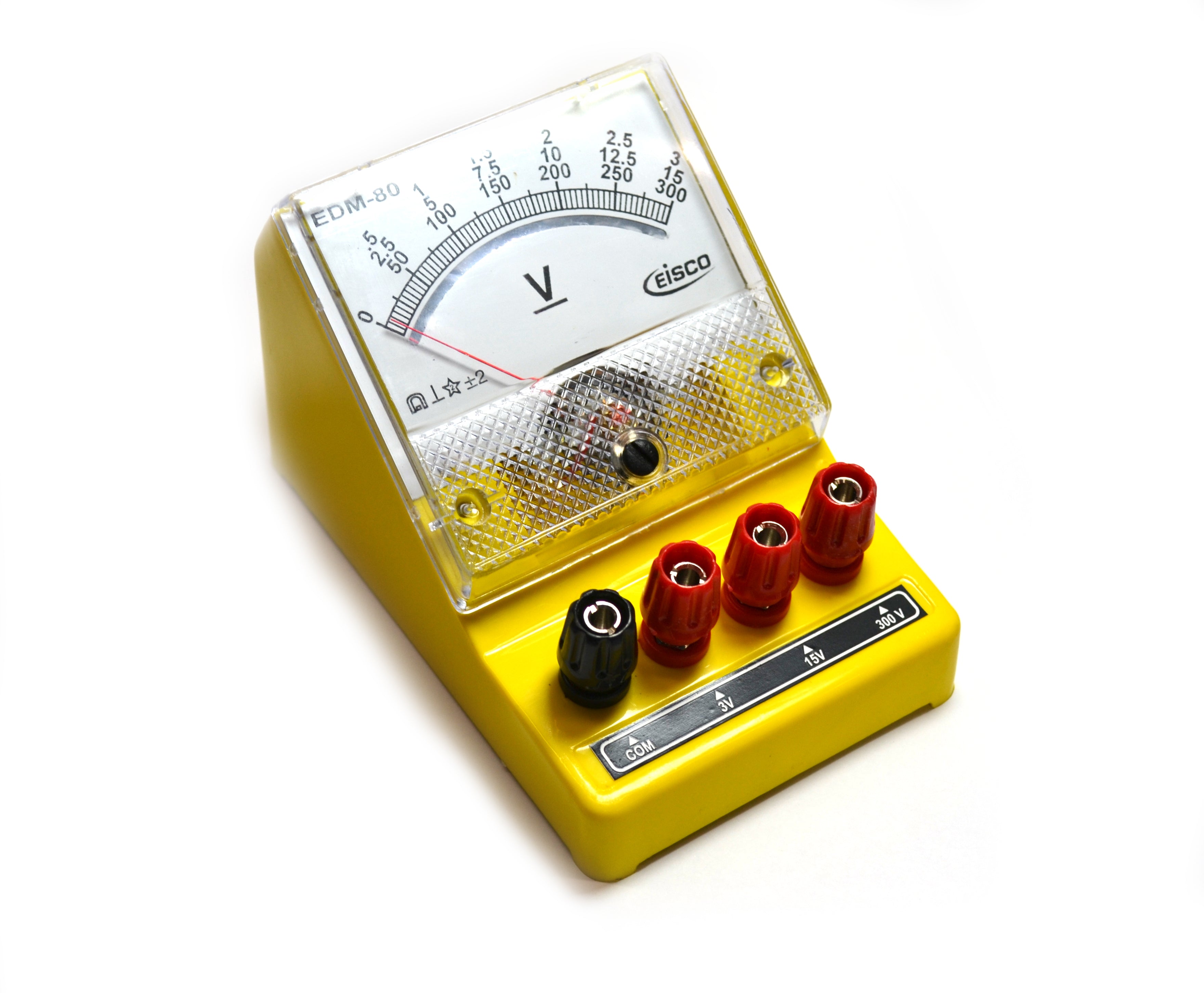 Triple-Range Moving Coil DC Voltmeter, 0-3V / 0-15V / 0-300V