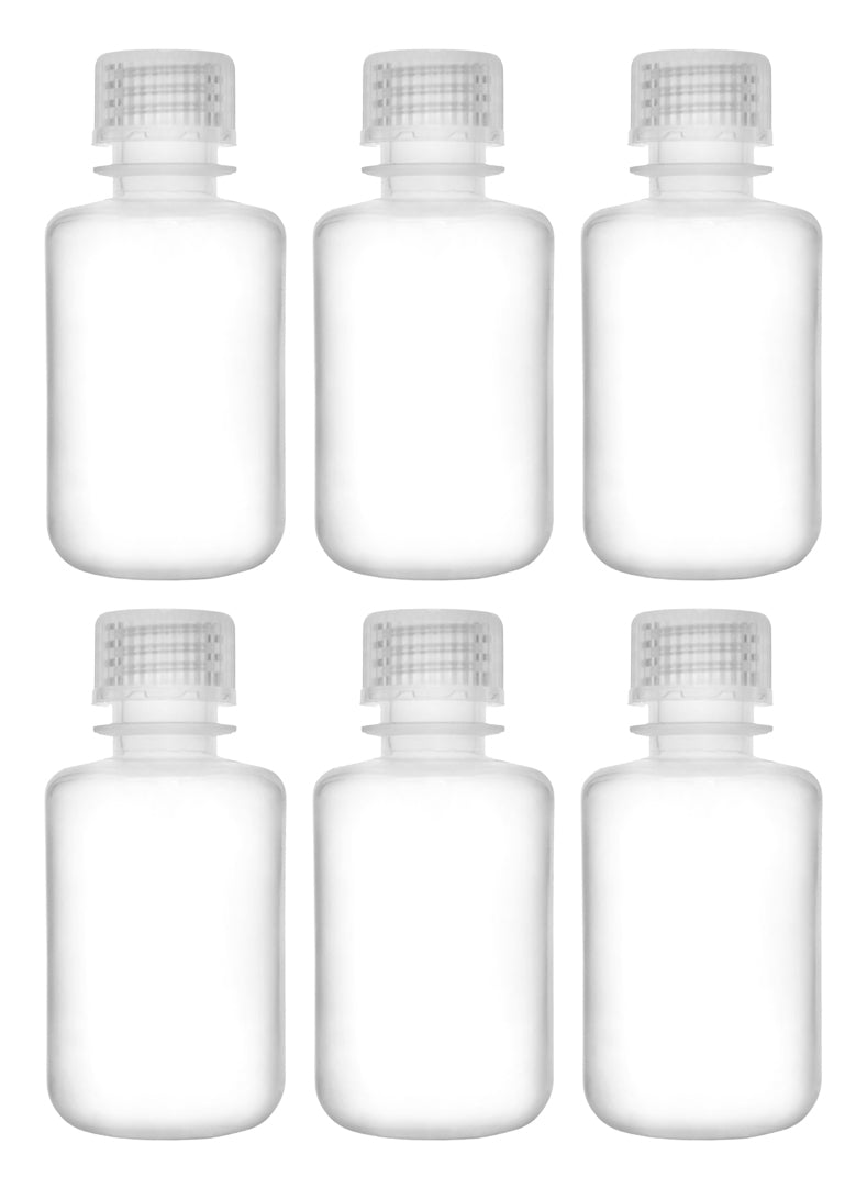 Translucent Narrow Mouth Polypropylene Reagent Bottle with Screw Cap, 6-Pack