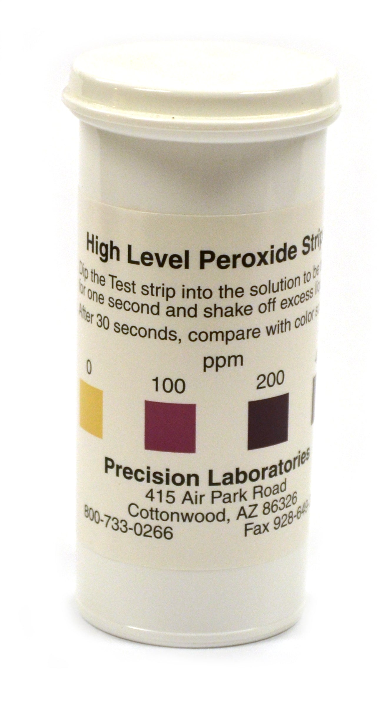 High-Level Peroxide Test Strips, 0-400ppm, 50-Vial