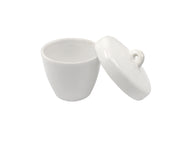 Tall Form Porcelain Crucible with Lid