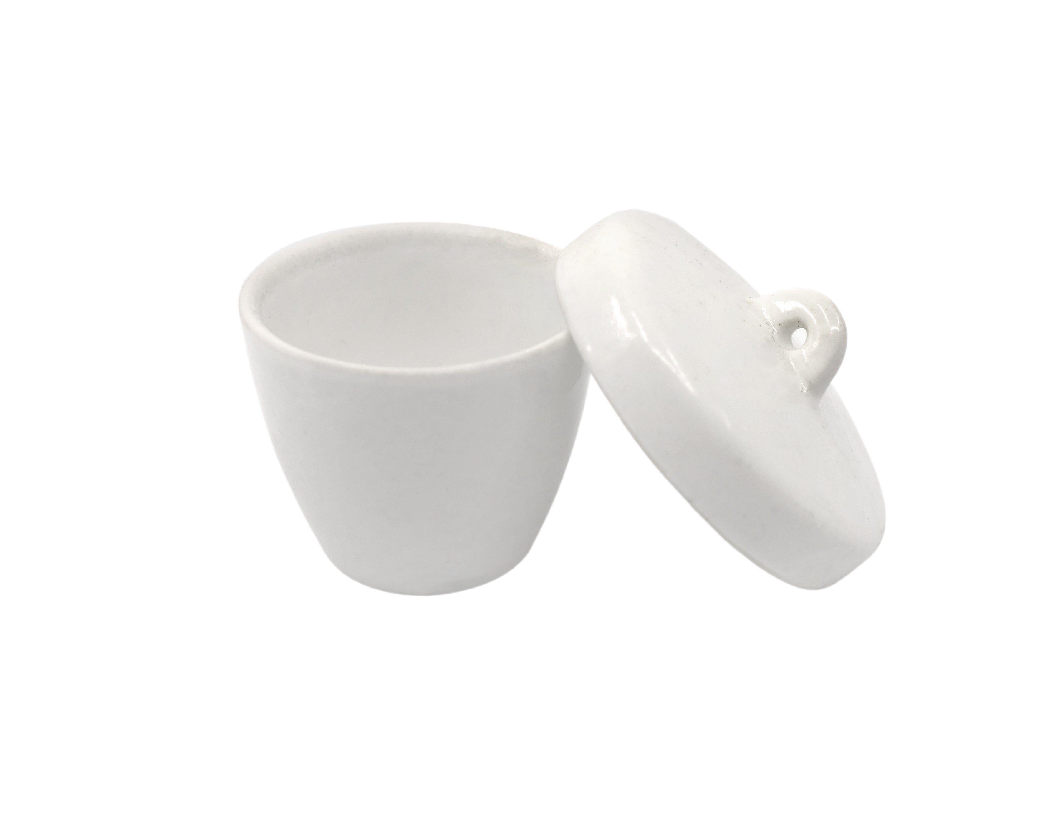 Tall Form Porcelain Crucible with Lid