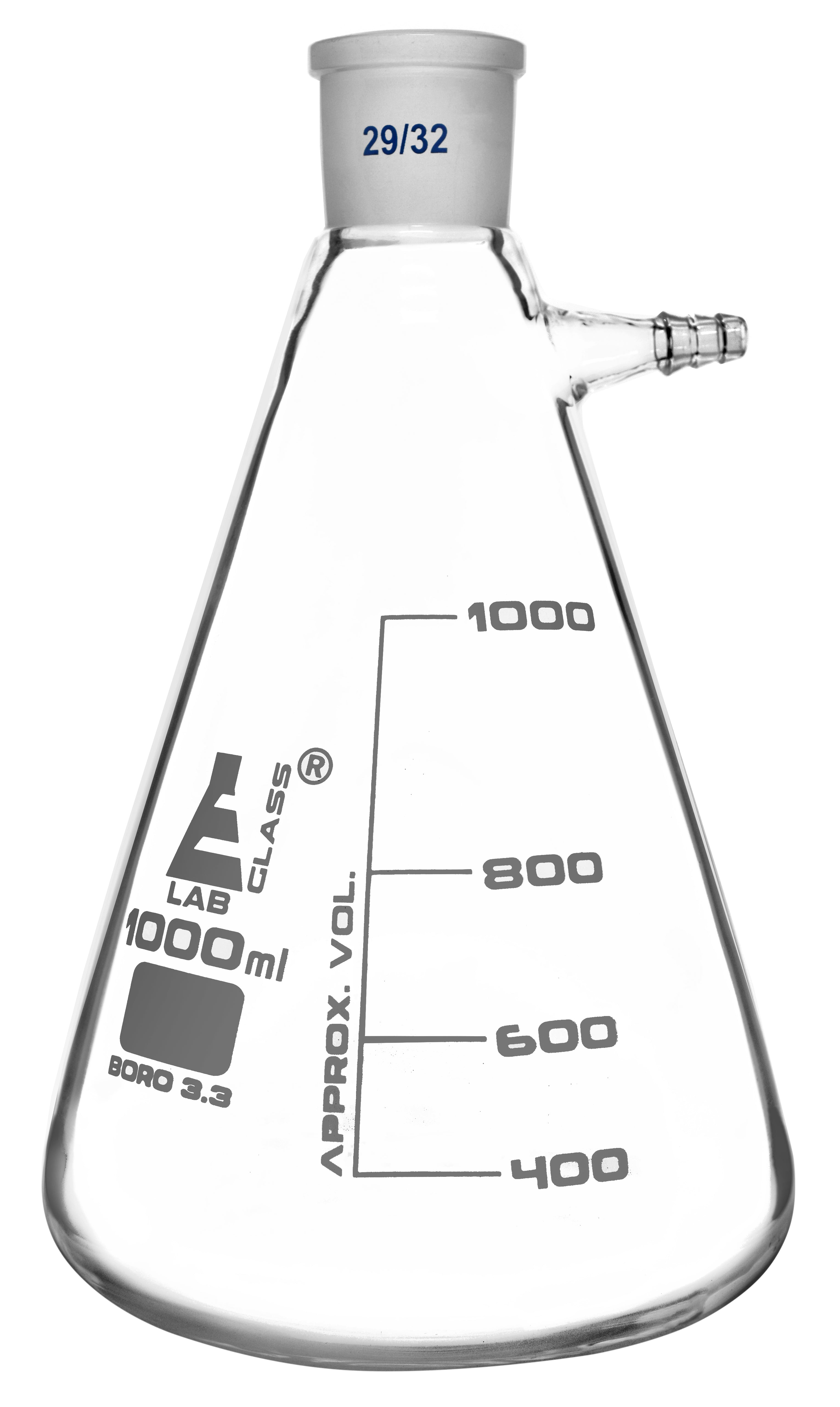 Borosilicate Glass Buchner Filtering Flask with Side Arm