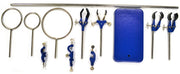 11-Piece Rectangular Retort Stand Set with Bossheads, Clamps, and Rings