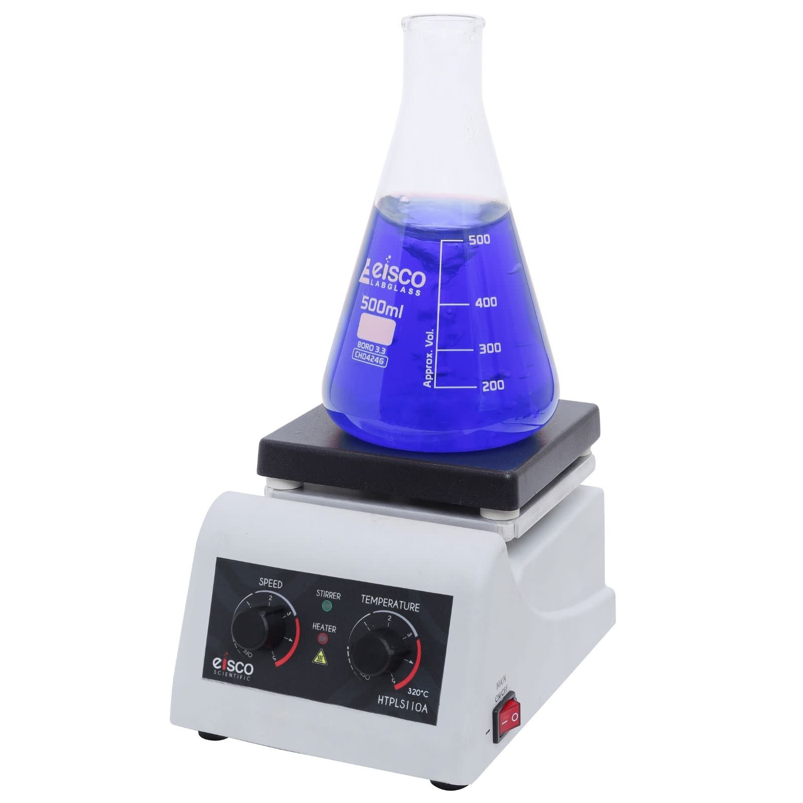 Endurance Hot Plate Stirrer with PTFE Plate, 250W, 320°C, 2L Capacity