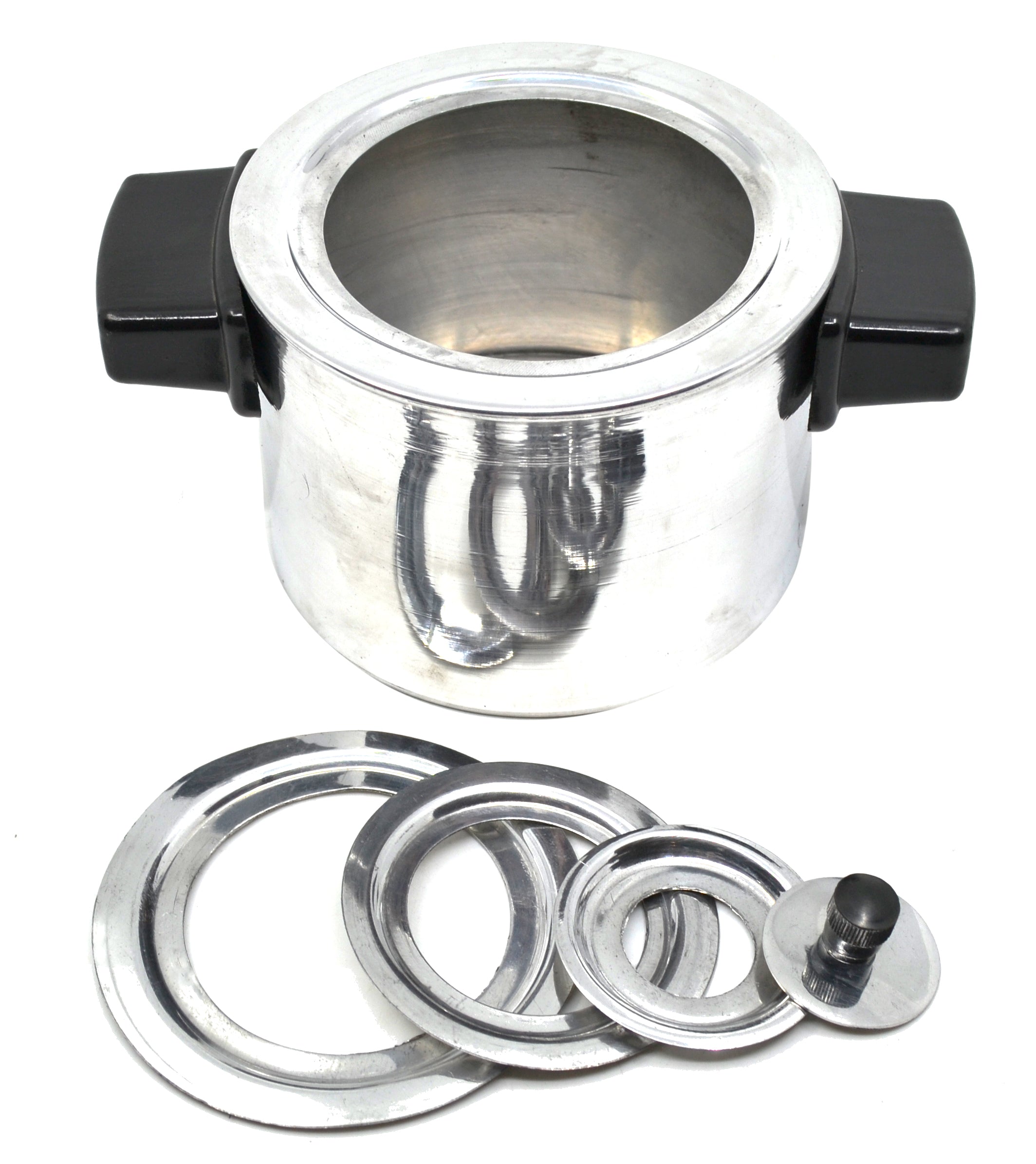 Cylindrical Aluminum Water Bath with Concentric Rings, 150mL