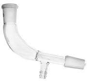 Bend Receiver Adapter with Vacuum Connection, 14/23 Socket and 14/23 Cone, Borosilicate Glass