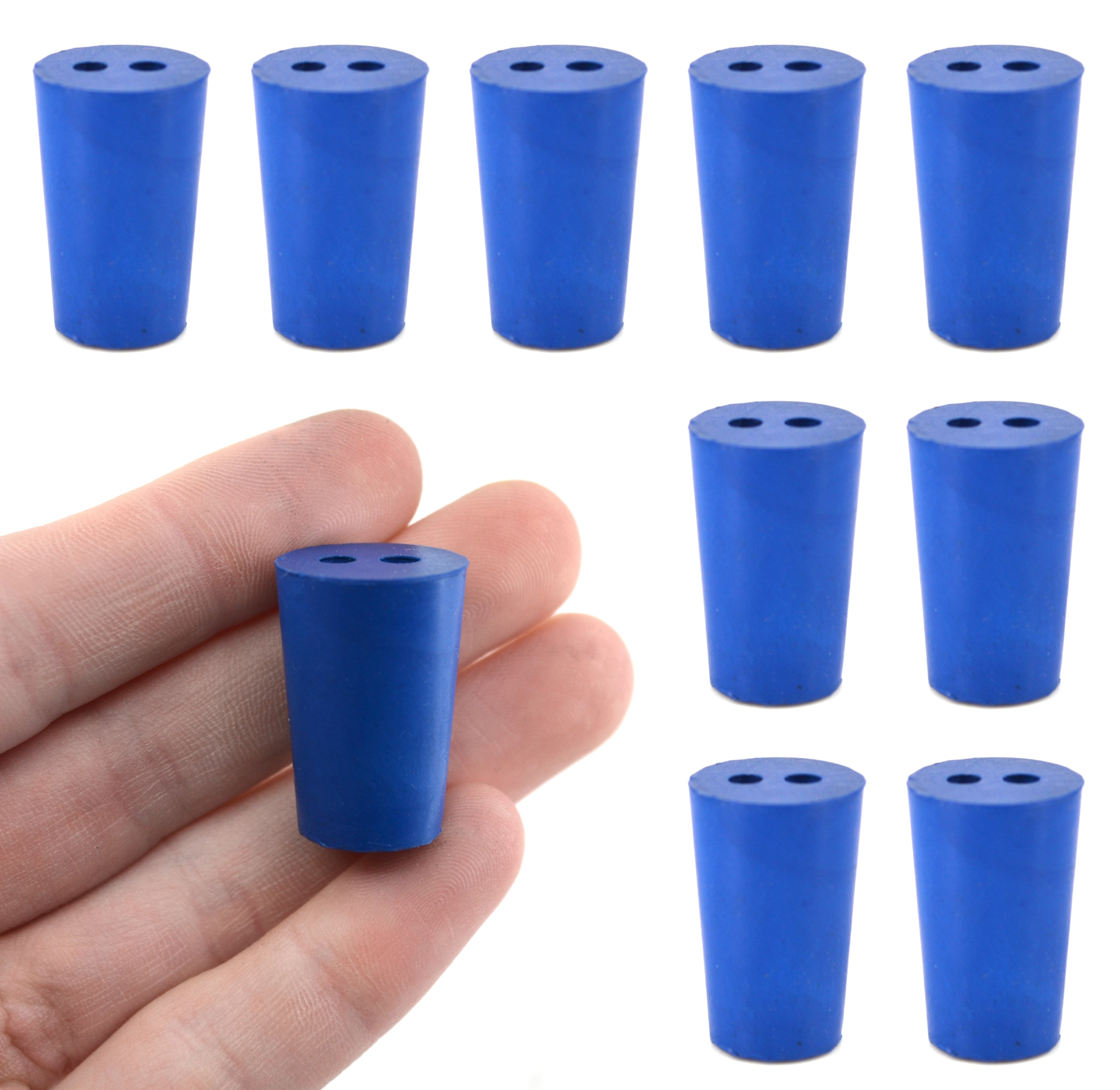 Neoprene Stopper with 2 Holes, 10-Pack